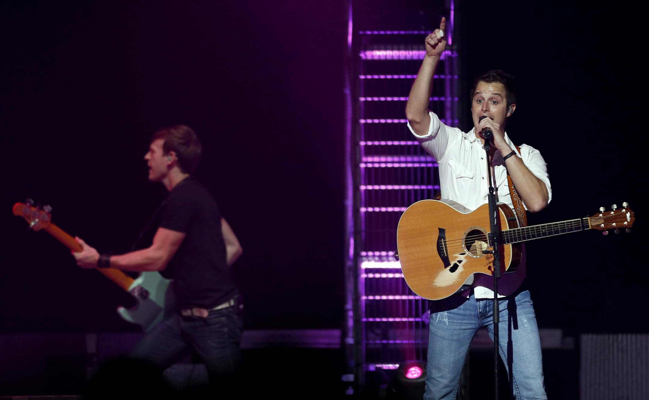 Easton Corbin performed at the Xcel Energy Center on Thursday night. Kramer was one of the opening acts for Blake Shelton. ] CARLOS GONZALEZ cgonzalez@startribune.com September 12, 2013, St. Paul, Minn., Xcel Energy Center, country star and The Voice coach Blake Shelton concert Opening acts - Jana Kramer, Easton Corbin,