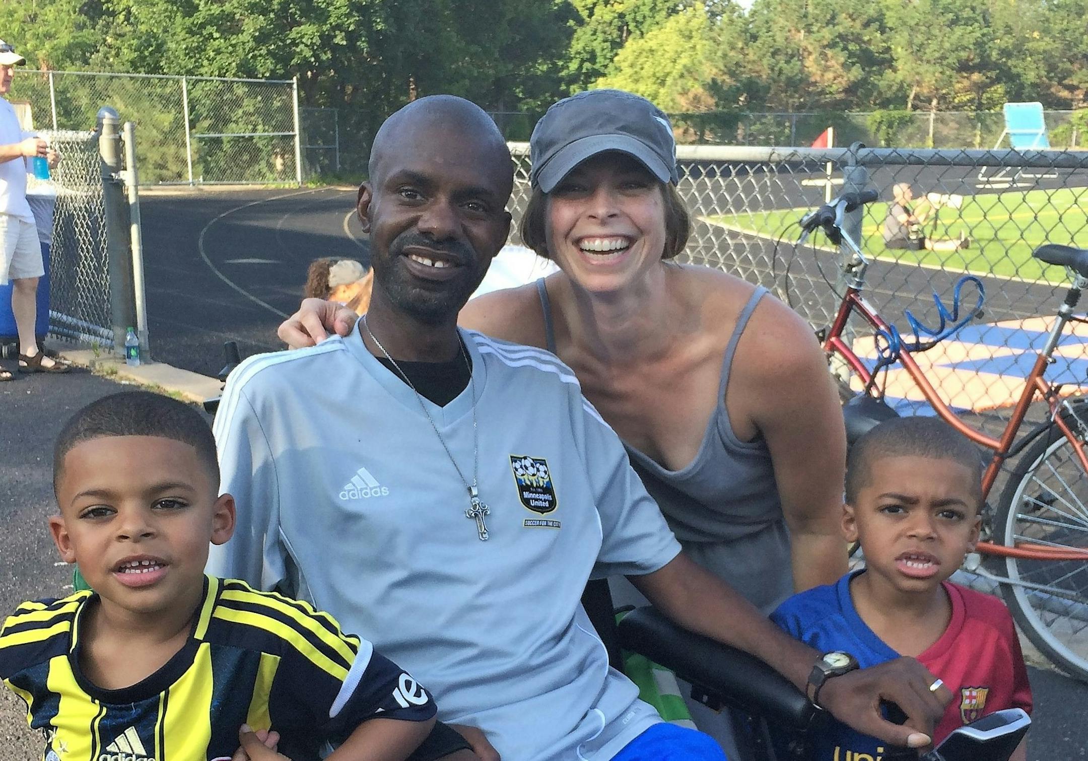 Tessie and John ìSlyî Sylvester, with their two sons, Gus (left) and Freddy.