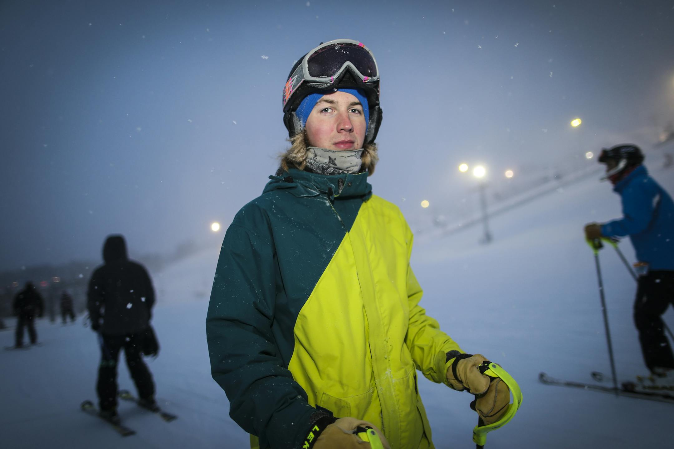 Burnsville boys' Alpine skiing senior Jon Garbe at Buck Hill in Burnsville, Minn., on Monday, November 24, 2014. Menning is one of the Shakopee co-op kids. ] RENEE JONES SCHNEIDER • reneejones@startribune.com Jon CQ