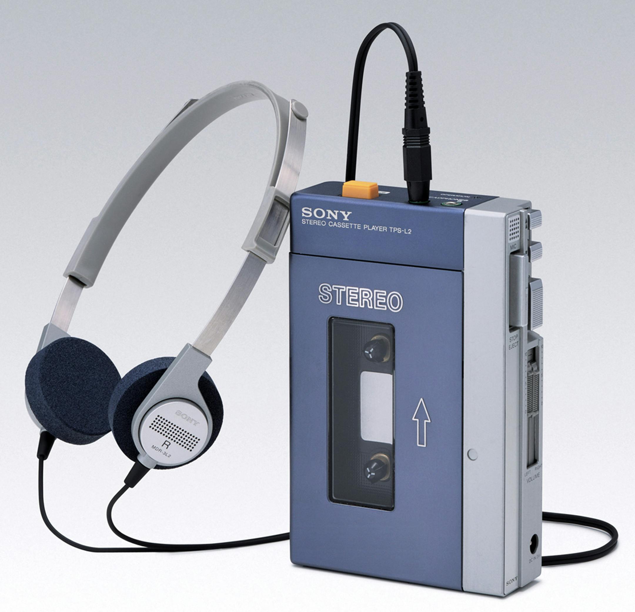 Sony's first Walkman from 1979. Thirty years ago this month, the Sony Corporation made a huge contribution to human interaction by ensuring there was less of it. No longer would people who did not want to engage the world have to stick fingers in both ears and say, over and over, "La, la, la, I'm not listening!" Thanks to Sony, they now had a portable stereo device called the Walkman, which allowed them to block the sounds of their surroundings with a very private cassette recording of, say, Sup
