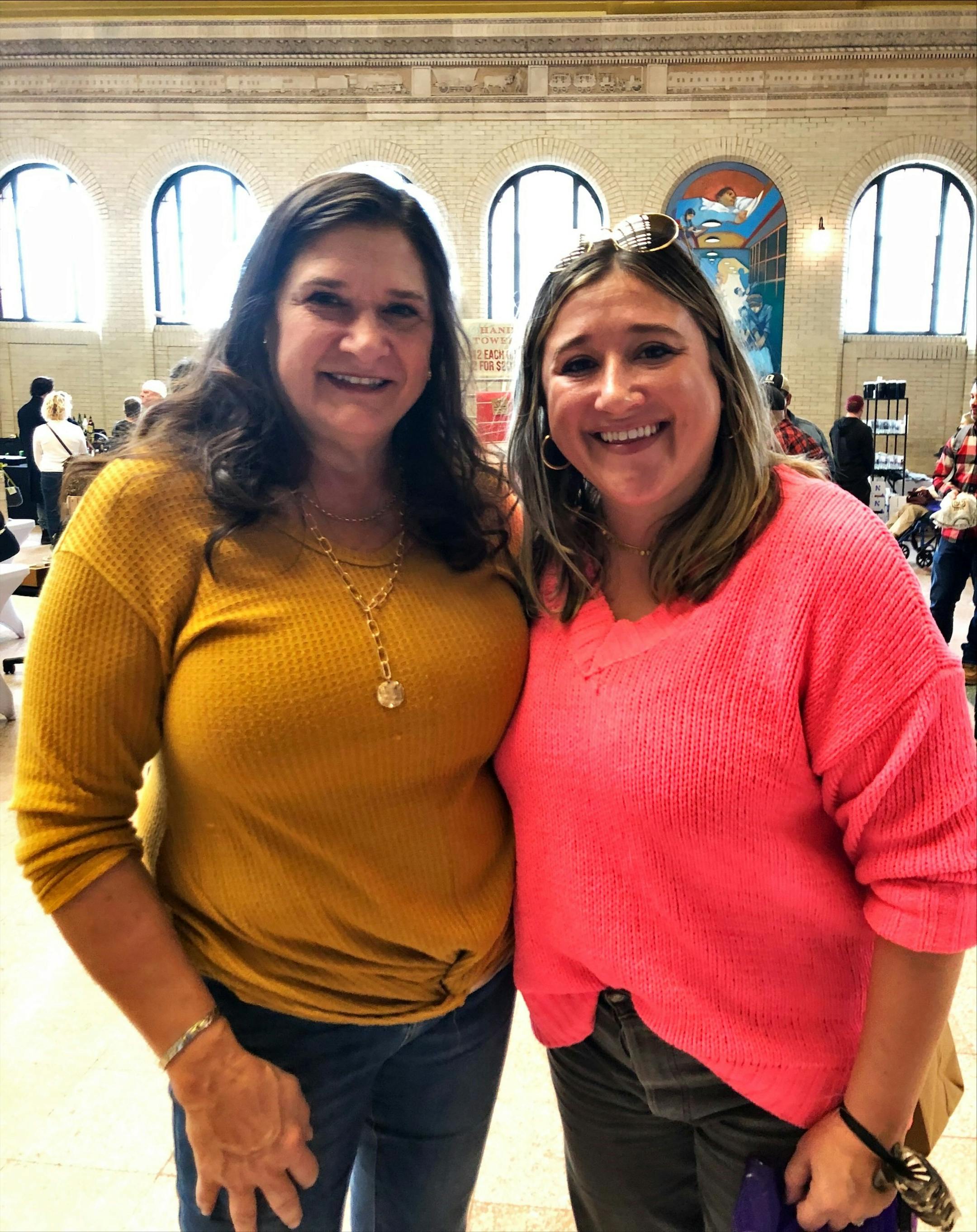 Portrait of Laura Turek and daugher Sarah Ruhland shopped at the MN Christmas Market at Union Depot recently.