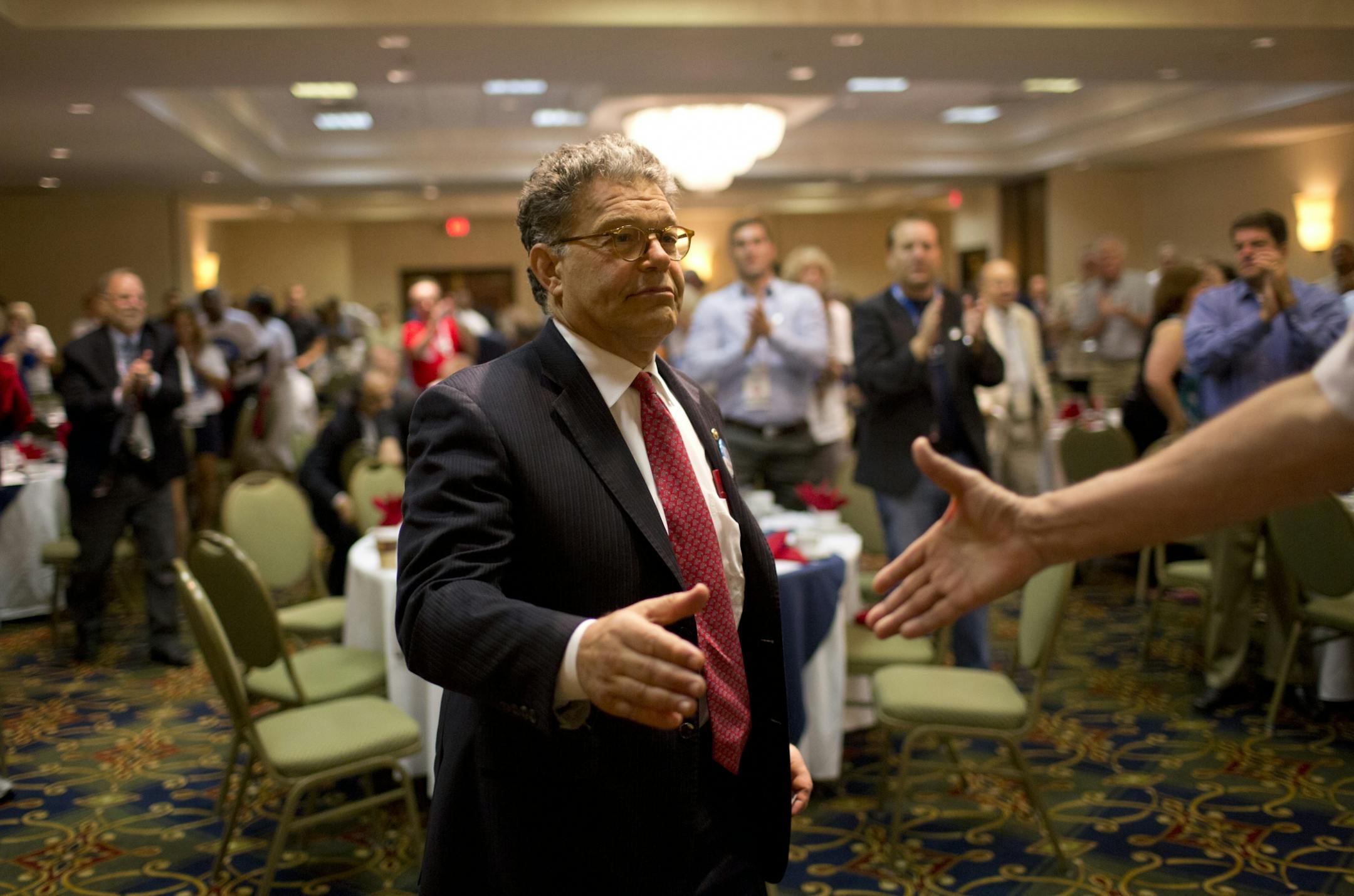 The 2012 Democratic National Convention wrapped up it's business on Thursday evening, September 6, 2012 at Time Warner Cable Arena in Charlotte, NC. Minnesota Sen. Al Franken approached the podium to address the Minnesota and South Dakota delegations at their breakfast meeting Thursday morning.