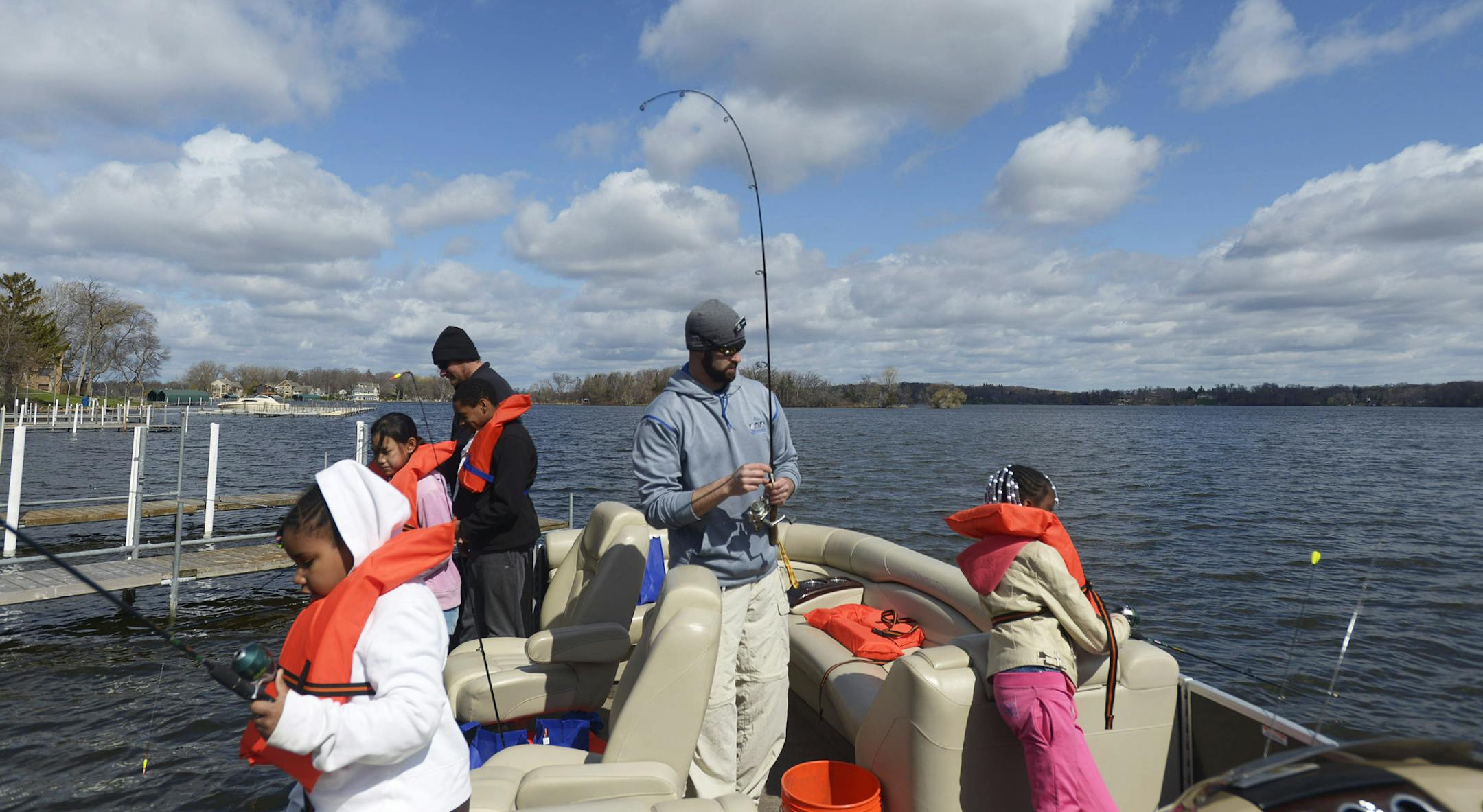 The Twin Cities Boys and Girls Club fishes on Lake Minnetonka during the 46th annual Minnesota Bounty Crappie Contest on Saturday. ] (AMANDA SNYDER/ Special to the Star Tribune)