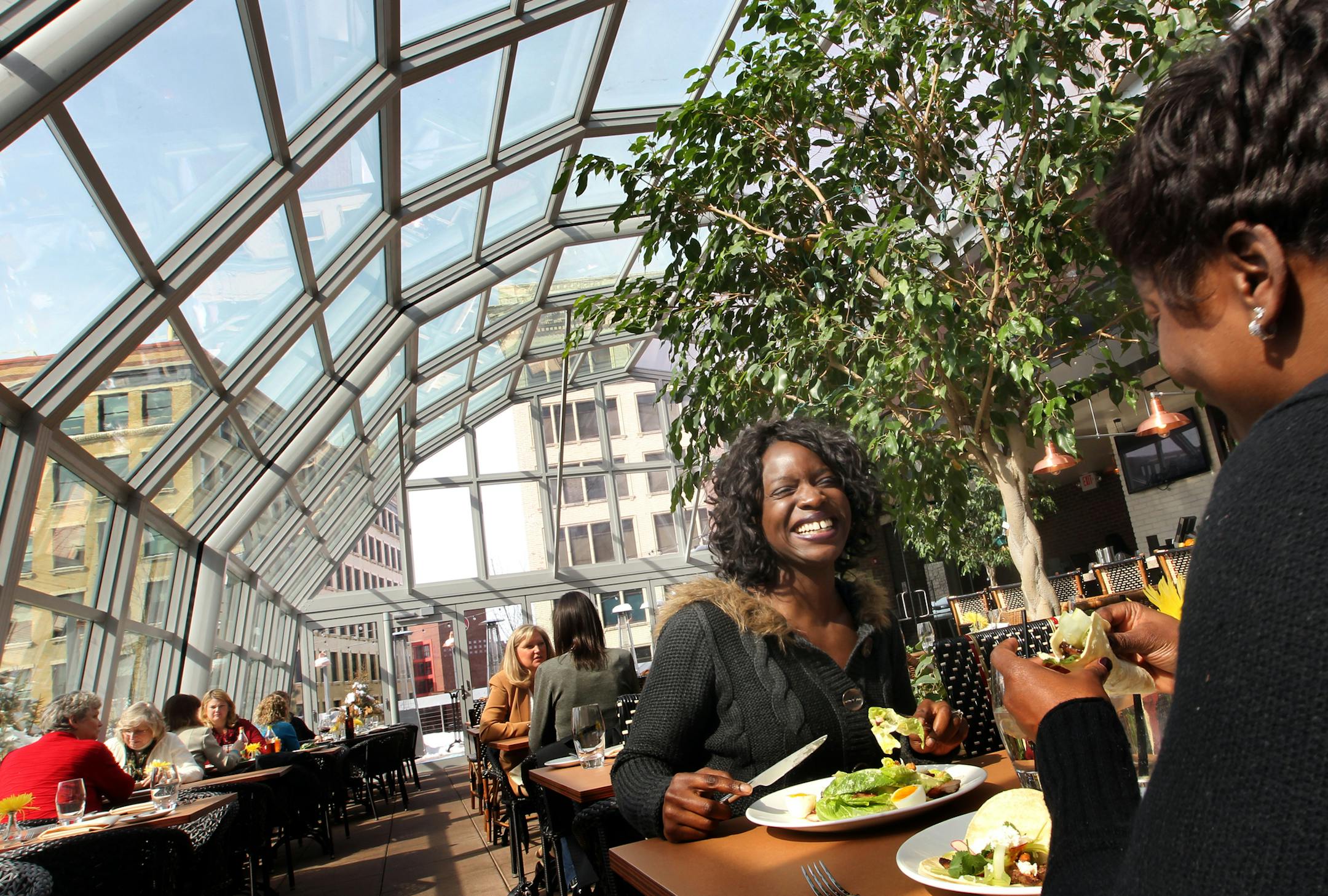 The rooftop at Union boasts a city view — and a retractable roof.