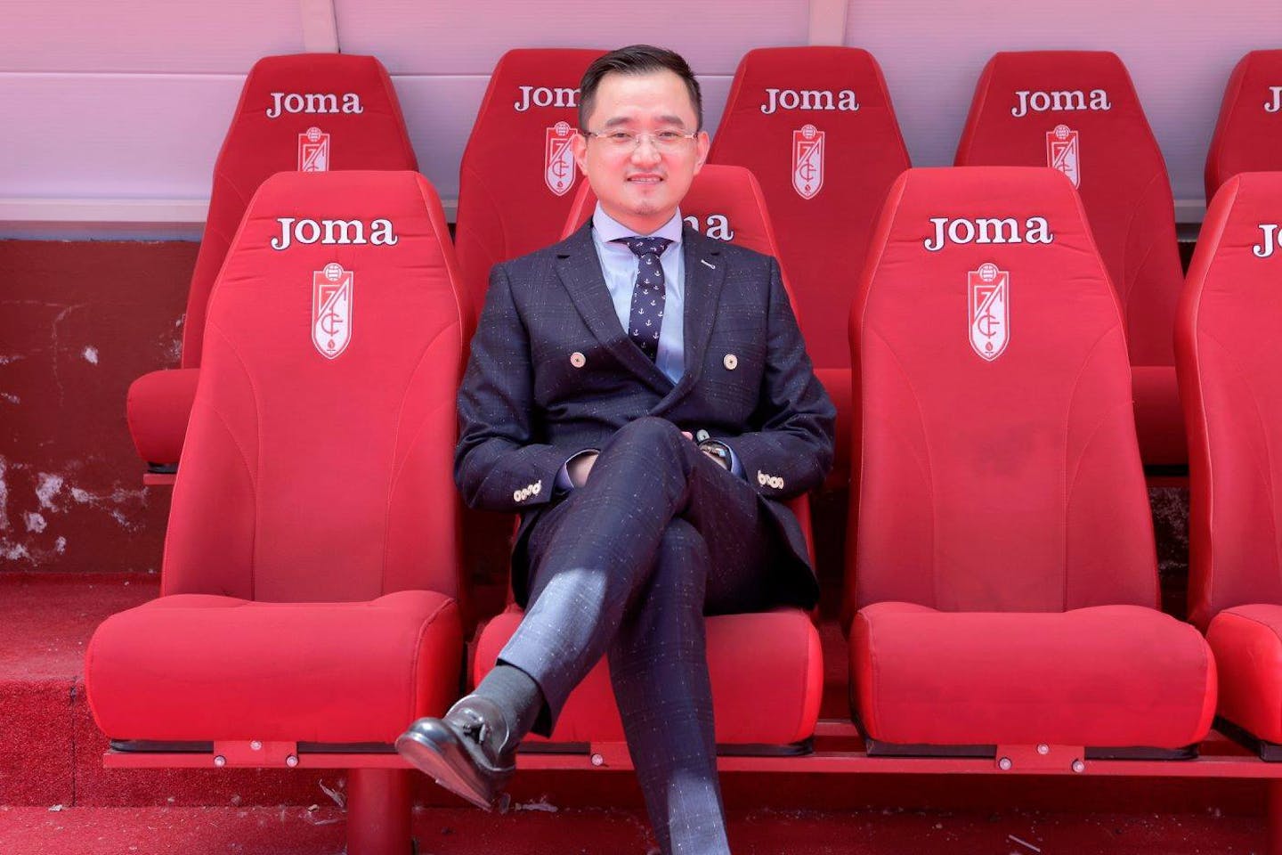 New Timberwolves minority owner Lizhang (John) Jiang (&#x8523;&#x7acb;&#x7ae0;), the first Chinese owner of an NBA franchise. This image is from the Facebook page of Granada CF, the Spanish football team he also owns.