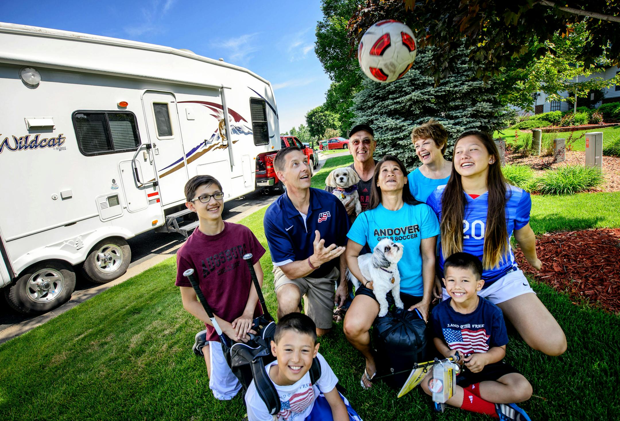 Aaron and Tracey Griess and family packed the RV before taking the trek to Winnipeg for World Cup action. Along for the adventure were McClain, 15; Makena, 10; Mackie, 8; and Maddy, 17; Aaron’s parents, G.T. and Rita, and two dogs, Kailani and Lucy.