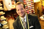 Marty Mathis, owner of Marty Mathis Direct, a haberdashery in the skyway of Northstar Center.