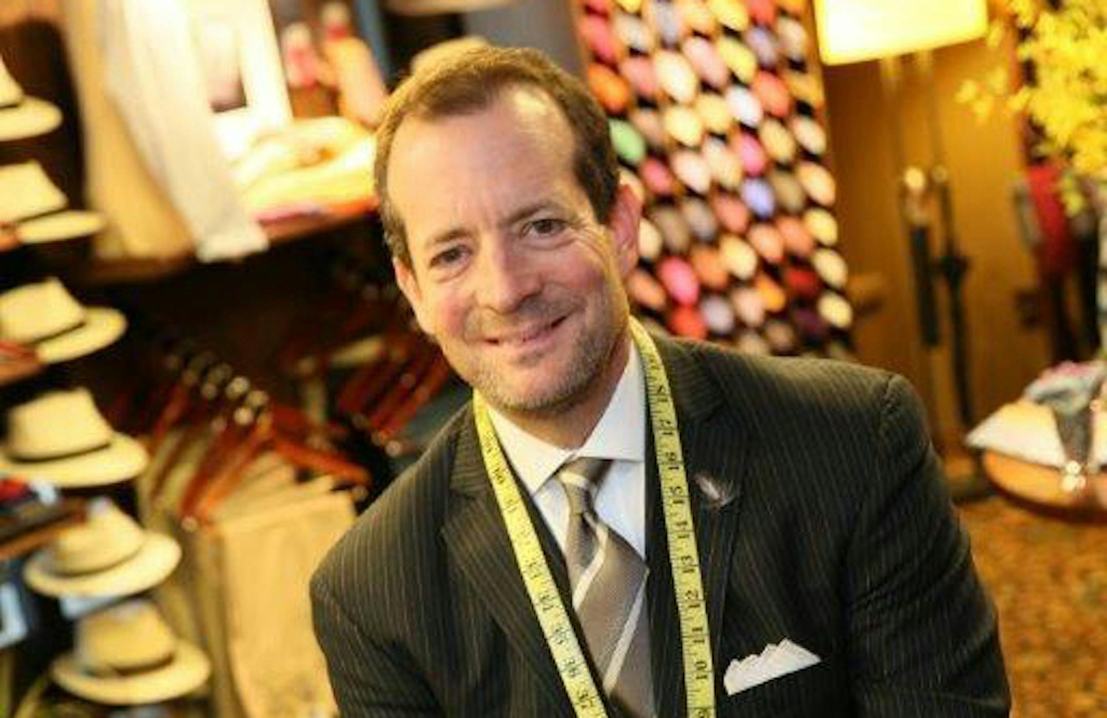 Marty Mathis, owner of Marty Mathis Direct, a haberdashery in the skyway of Northstar Center.