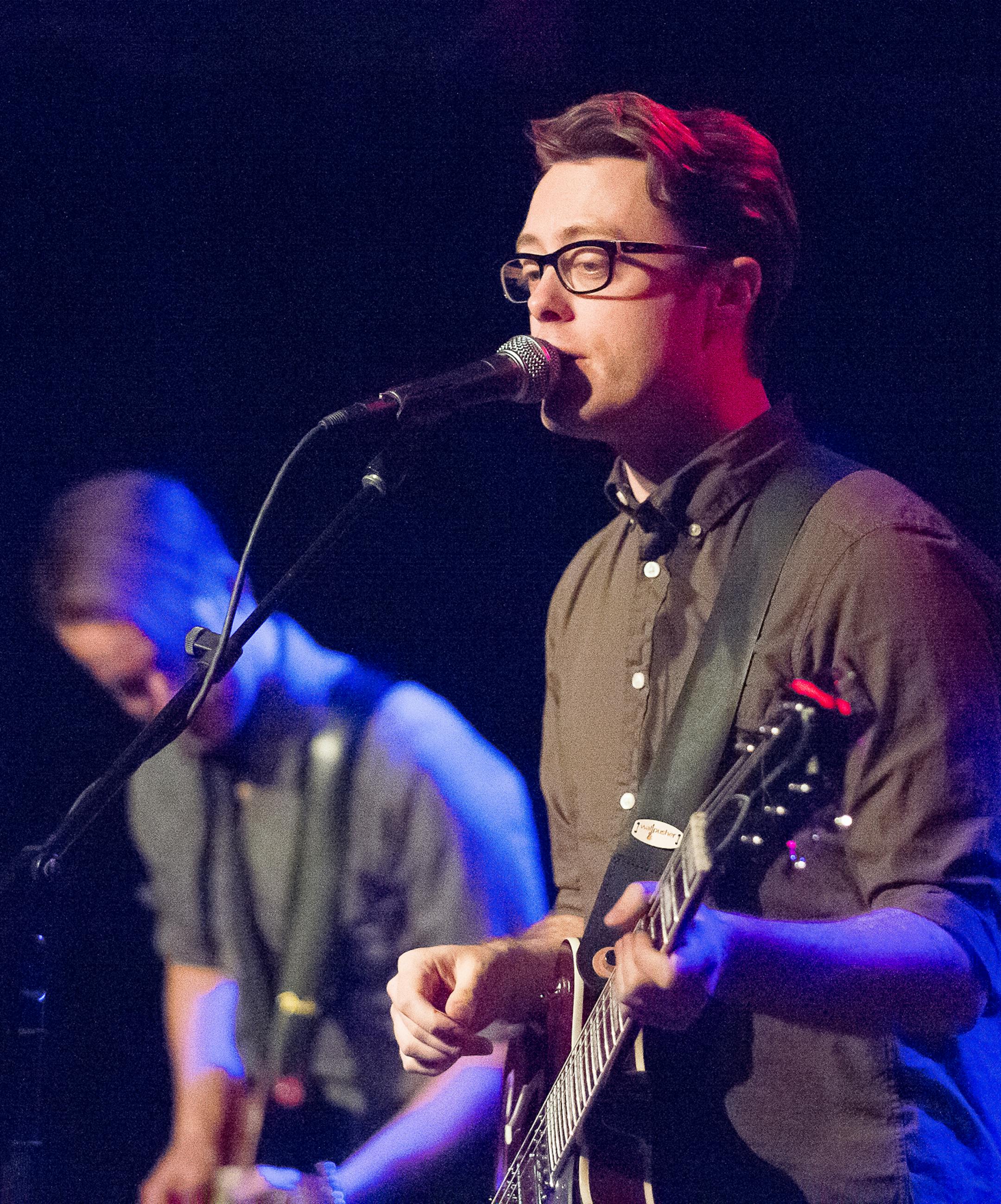 Jeremy Messersmith and Peter Sieve (guitar, left) perform at the High Noon Saloon in Madison, Wisconsin on Thursday, February 13, 2014