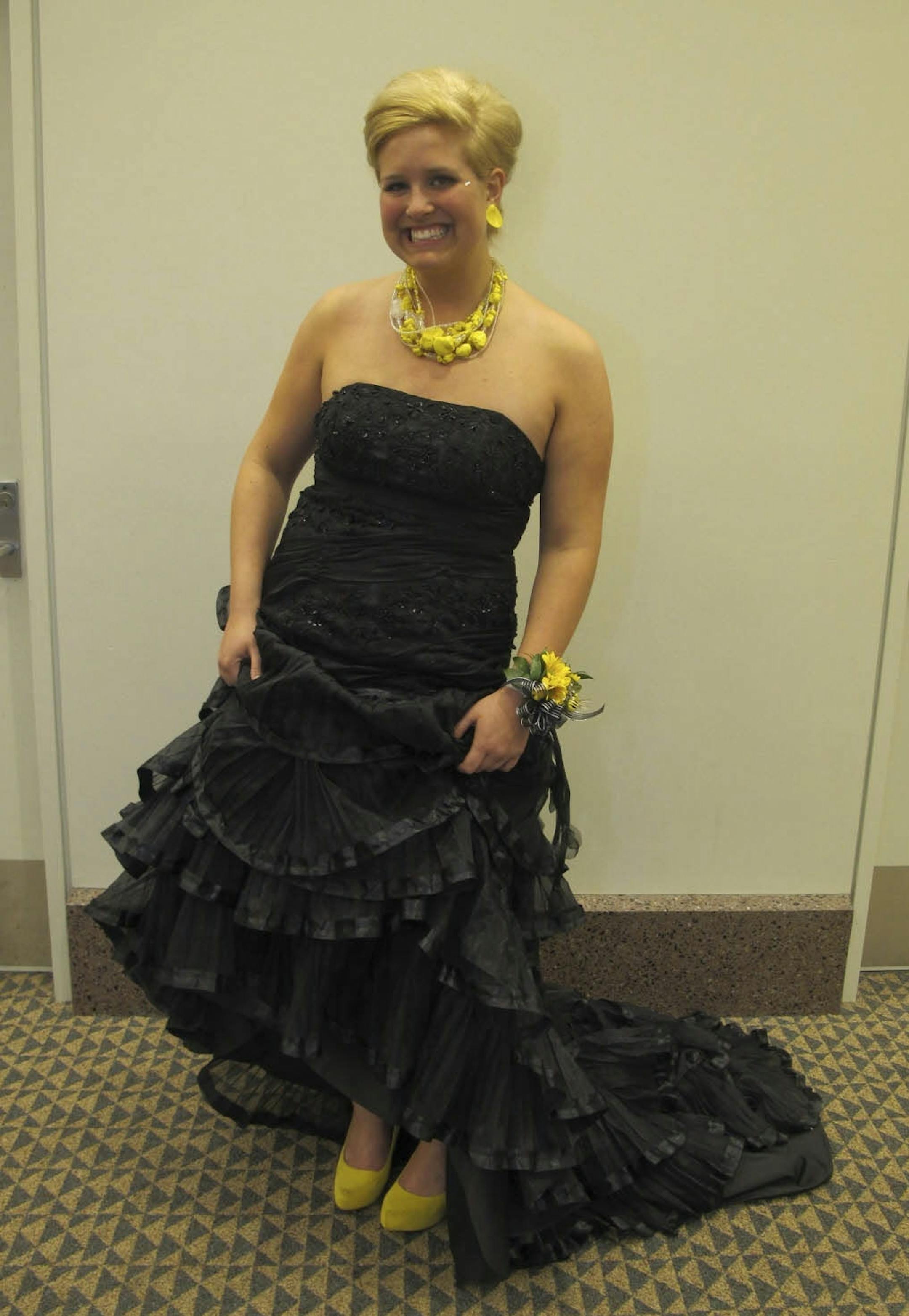 Sara Glassman, sglassman@startribune.com Coon Rapids High School's prom. Sara Glassman, sglassman@startribune.com Coon Rapids High School's prom. Bright accessories Lauren Hill, senior Dress: $180, custom-made via an eBay shop with necklace she made herself, her mom�s earrings from the 1980s and a corsage with a bumblebee. Why: Her date's favorite color is yellow.