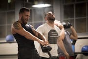 Marc Holley of Minneapolis lifted weights in an intense workout at the gym Alchemy during a Bunker Labs get-together of military veterans interested i