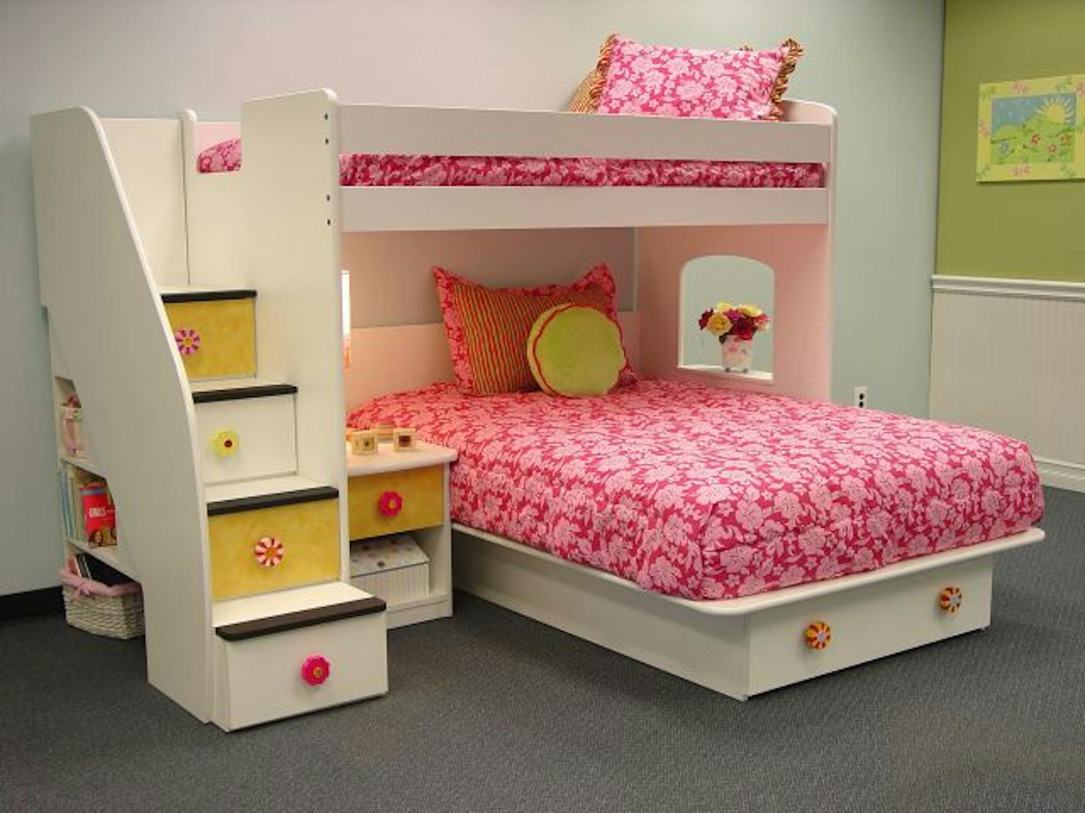 The Blythe Upstairs Downstairs Loft is designed with stairs instead of a ladder.