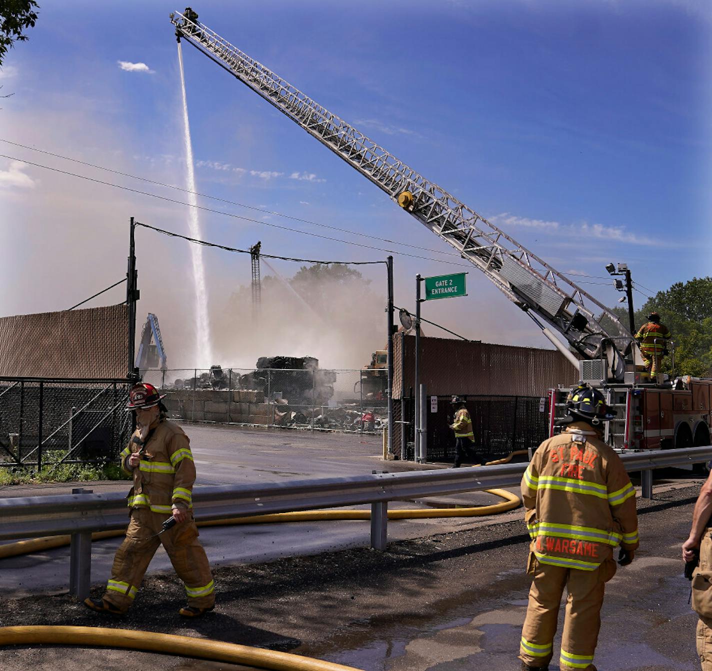 St. Paul firefighters quickly got a fire at Metro Metals Recycling under control on Tuesday.