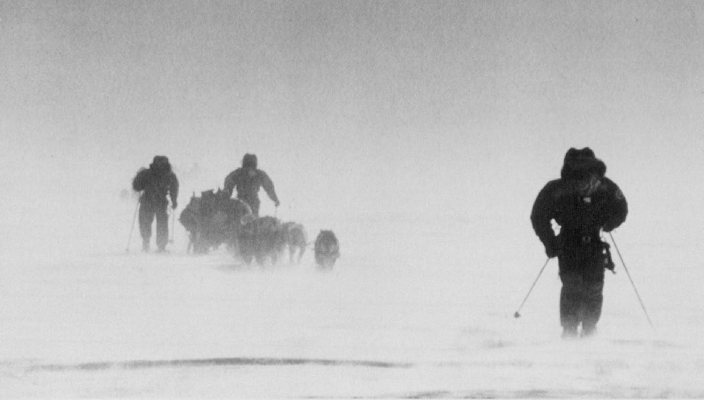 OK. so this is a file photo from Dec. 9, 1989, of the Trans-Antarctica Expedition led by Minnesotan Wil Steger, but you get the picture.