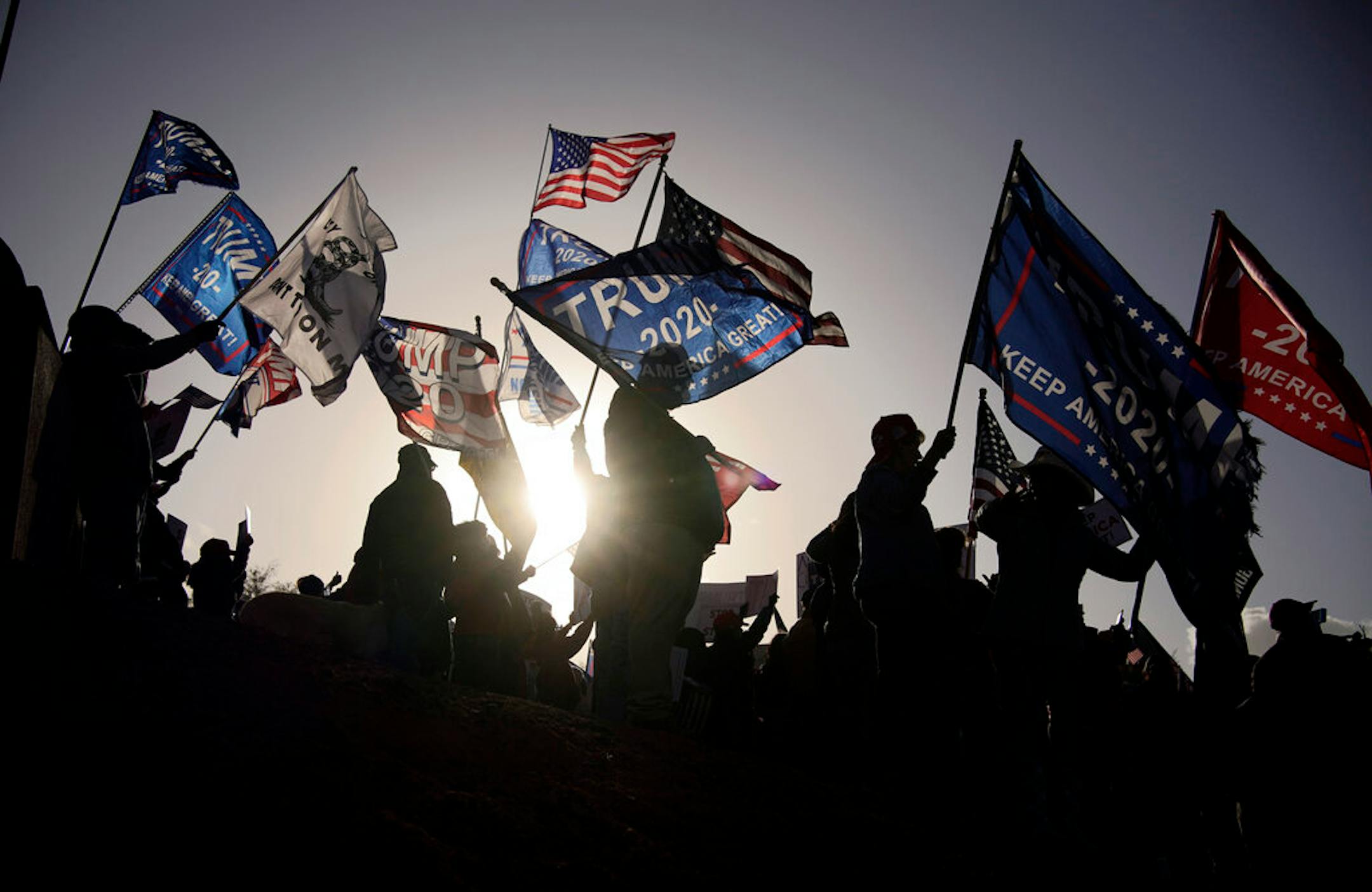 Supporters of President Donald Trump protested the election outside of the Clark County Election Department in North Las Vegas on Nov. 8.