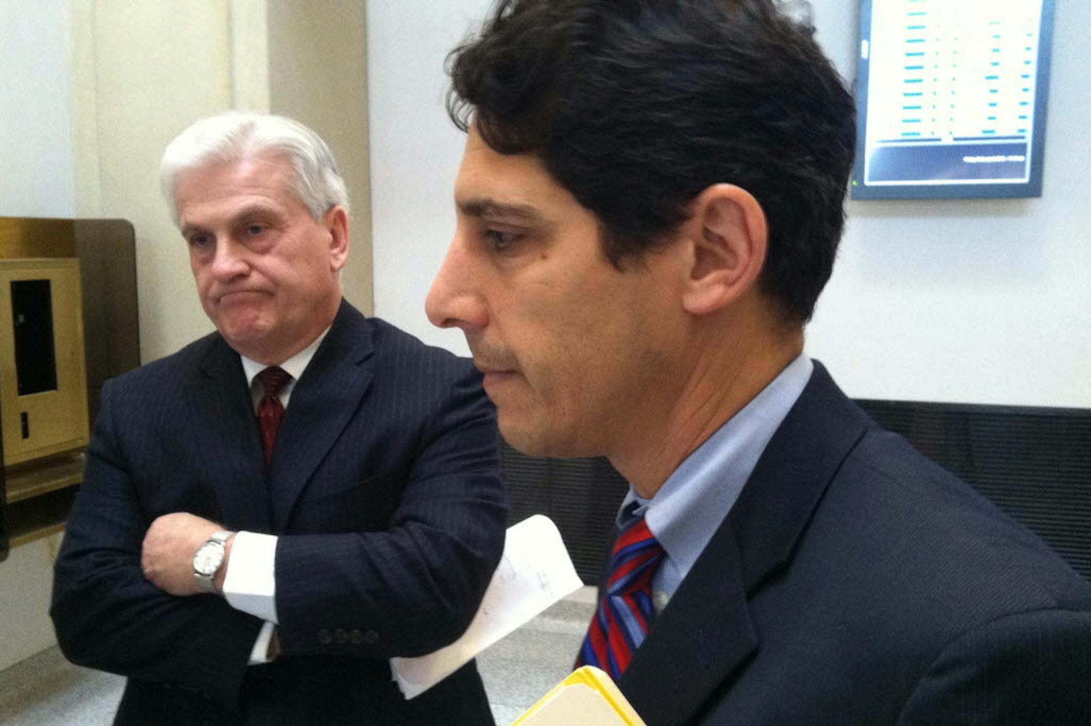 Tony Palumbo, Anoka county attorney, and Paul Young, division chief for violent crime in Anoka County.