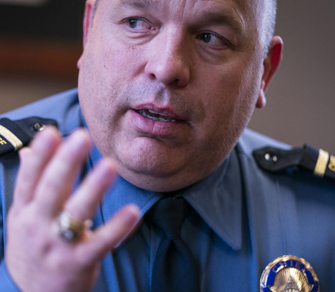 St. Paul Police Chief Todd Axtell said officers are asked to always be tough. "For an hour a year, I'm asking them to be vulnerable." He volunteered to sign up first.