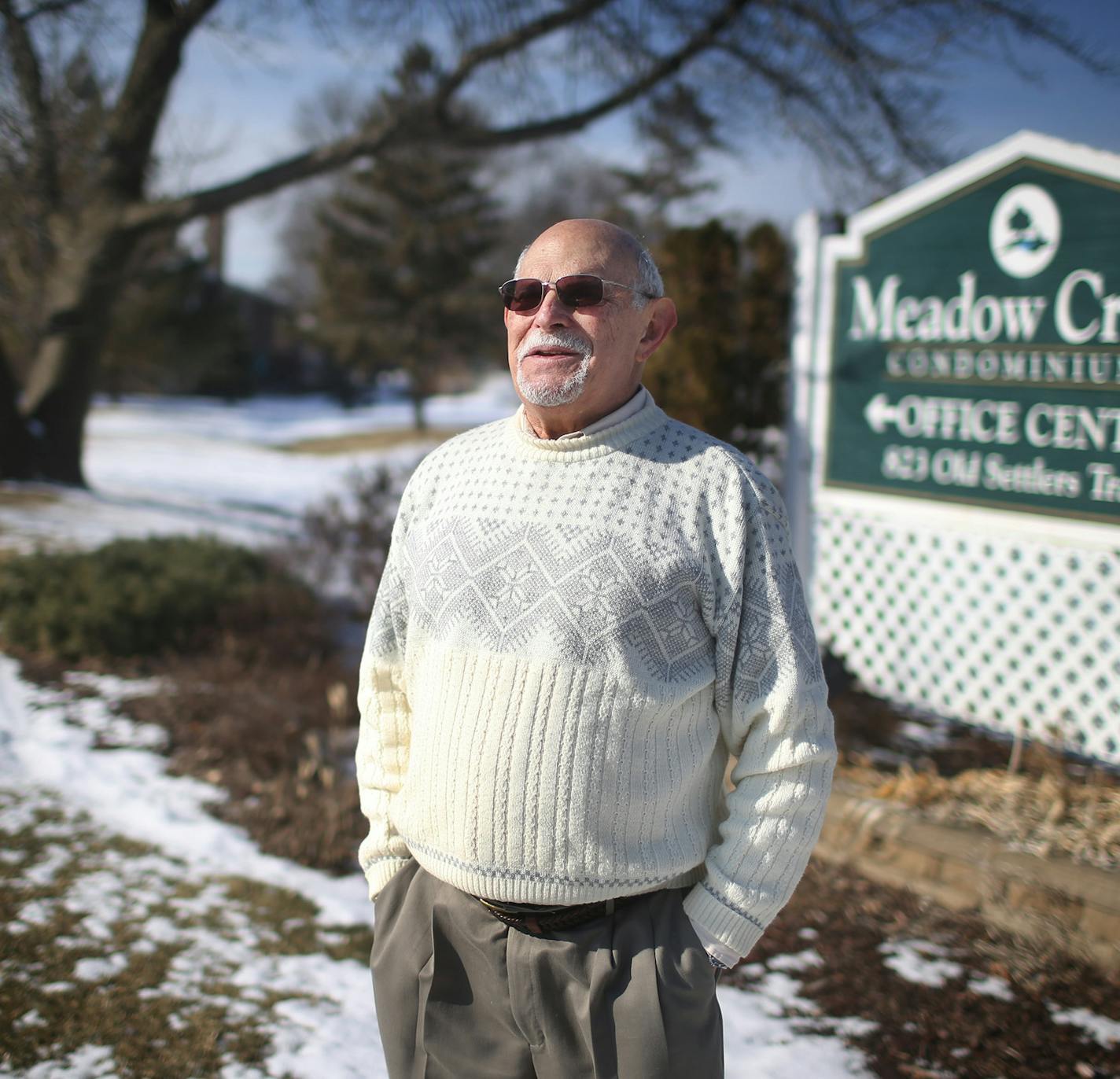 Mel Pittel is in a five-year dispute with the board of Meadow Creek condos, the largest condo complex in Minnesota. Pittel, who has had a restraining order barring him from attending board meetings, was recently elected to the board. Pittel was seen outside the complex where he owns a unit and lives Friday, Feb. 6, 2015, in Hopkins MN.](DAVID JOLES/STARTRIBUNE)djoles@startribune.com Mel Pittel is in a five-year dispute with the board of Meadow Creek condos, the largest condo complex in Minnesota