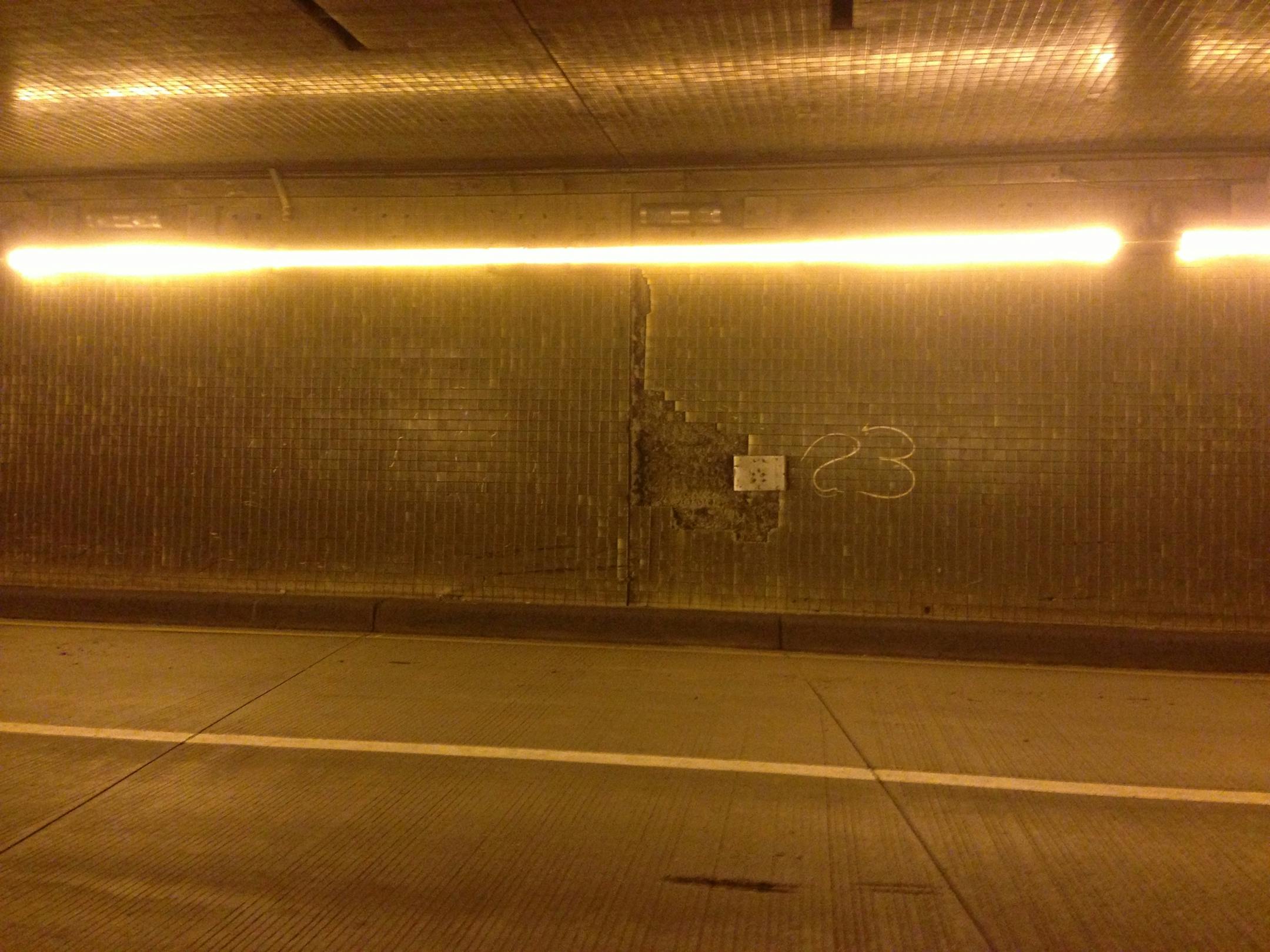 Damaged and missing tile inside the Lowry Hill Tunnel will be replaced.