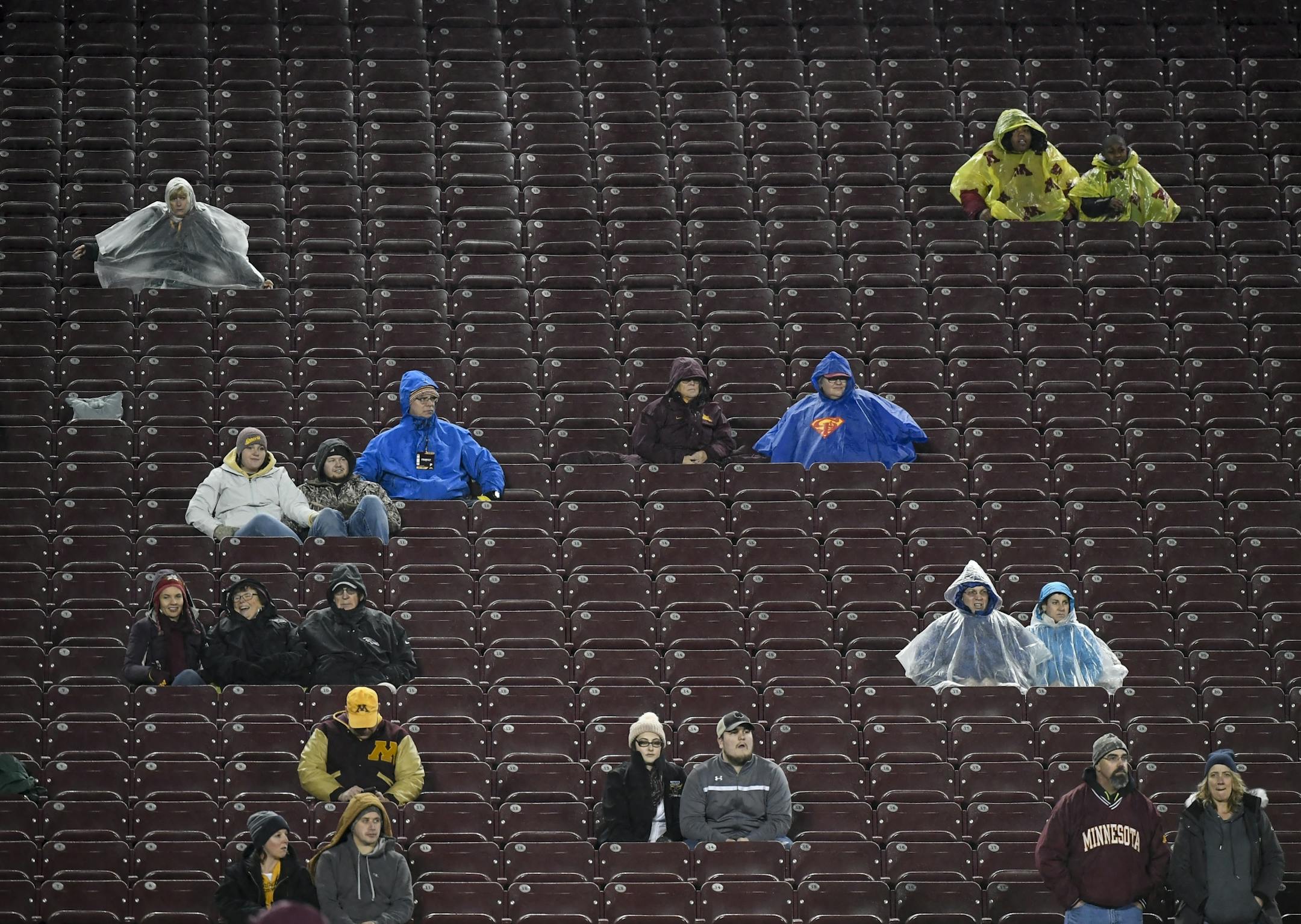 There were plenty of open seats left a half hour before the start of Friday night's Gophers football game against the Indiana Hoosiers.