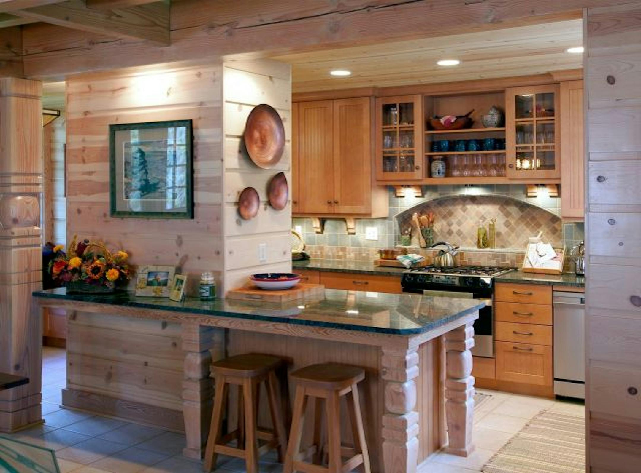 This cottage kitchen was inspired by Edwin Lundie's North Shore cabins.
