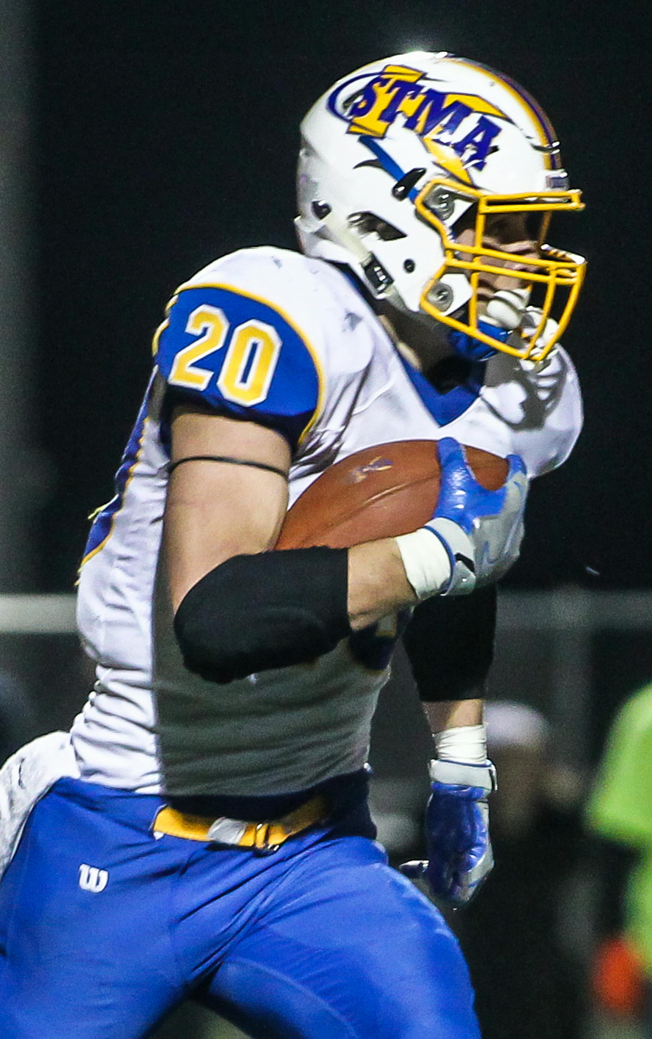 Mitch Kartes, St. Michael-Albertville vs. Elk River at Buffalo High School. Photo by Mark Hvidsten, SportsEngine