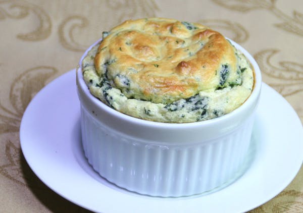 Spinach and Gruyere Souffle