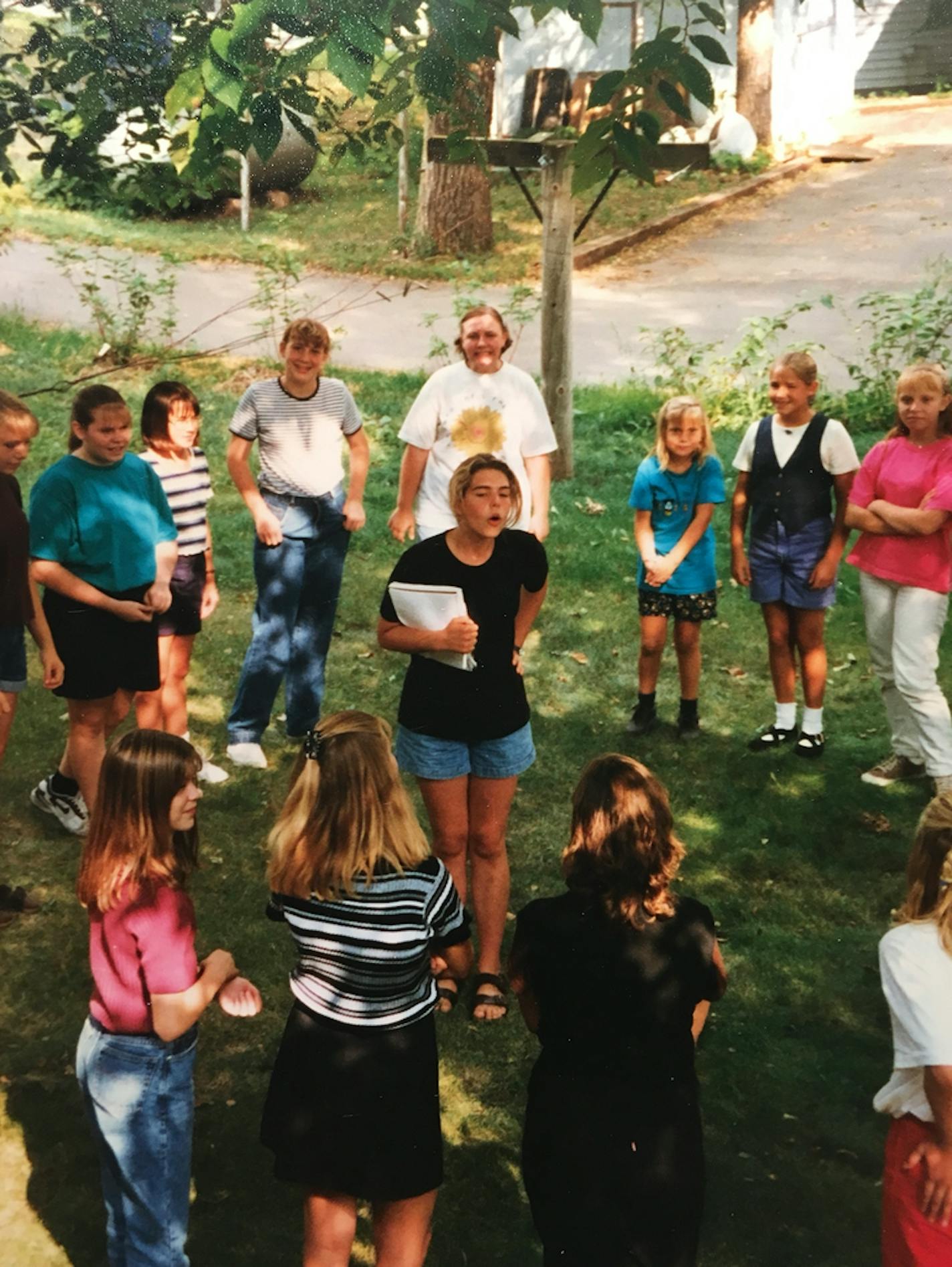 Sarah Rasmussen looked the part of a director at 16, auditioning young actors for "Alice in Wonderland."