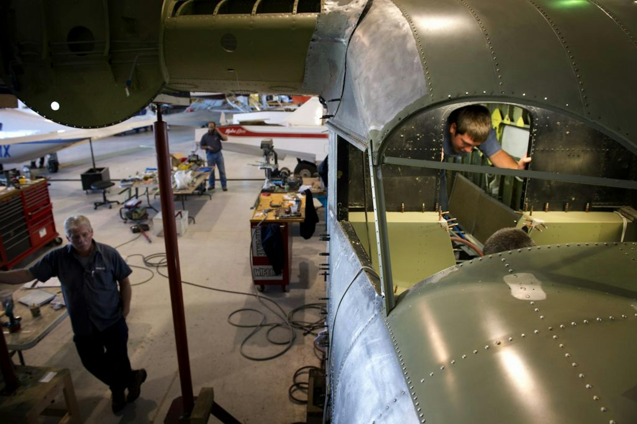 Wipaire is refurbishing this 1940 Grumman Goose for a celebrity. Wipaire is based at South Saint Paul's Fleming Field. Wednesday, September 26, 2012