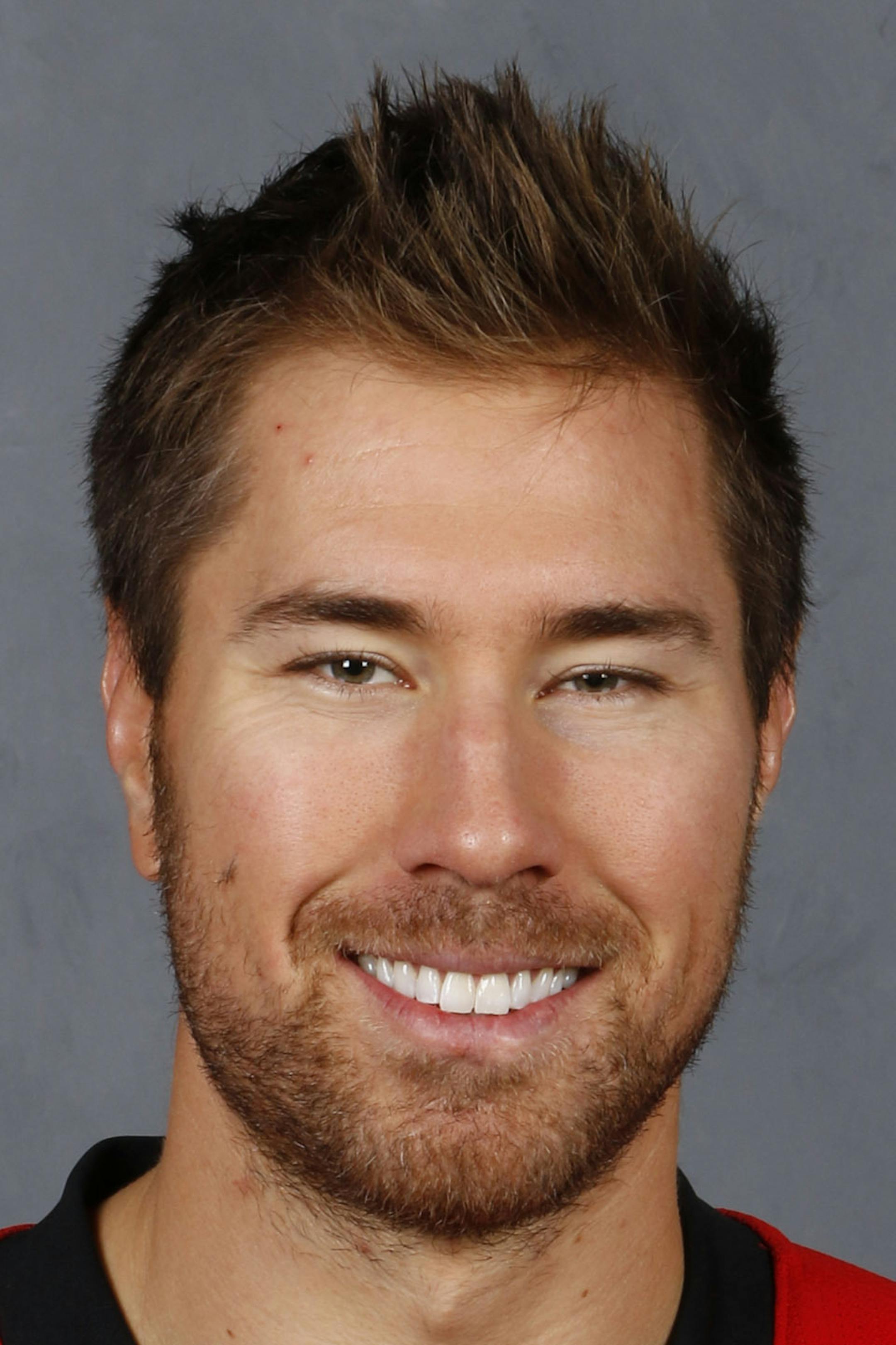 CALGARY, CANADA - SEPTEMBER 17: David Jones of the Calgary Flames poses for his official headshot for the 2015-2016 season on September 17, 2015 at the WinSport Winter Sport Institute at Canada Olympic Park in Calgary, Canada. (Photo by Brad Watson/NHLI via Getty Images) *** Local Caption *** David Jones ORG XMIT: 570171171