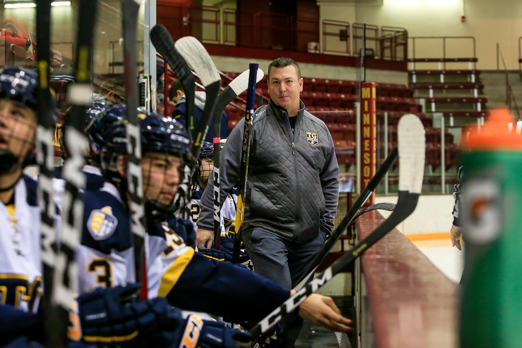 Totino-Grace, led by co-head coaches Adam Sharratt (pictured) and Tim Parkos, is moving up to Class 2A this season. Photo by Mark Hvidsten, SportsEngine