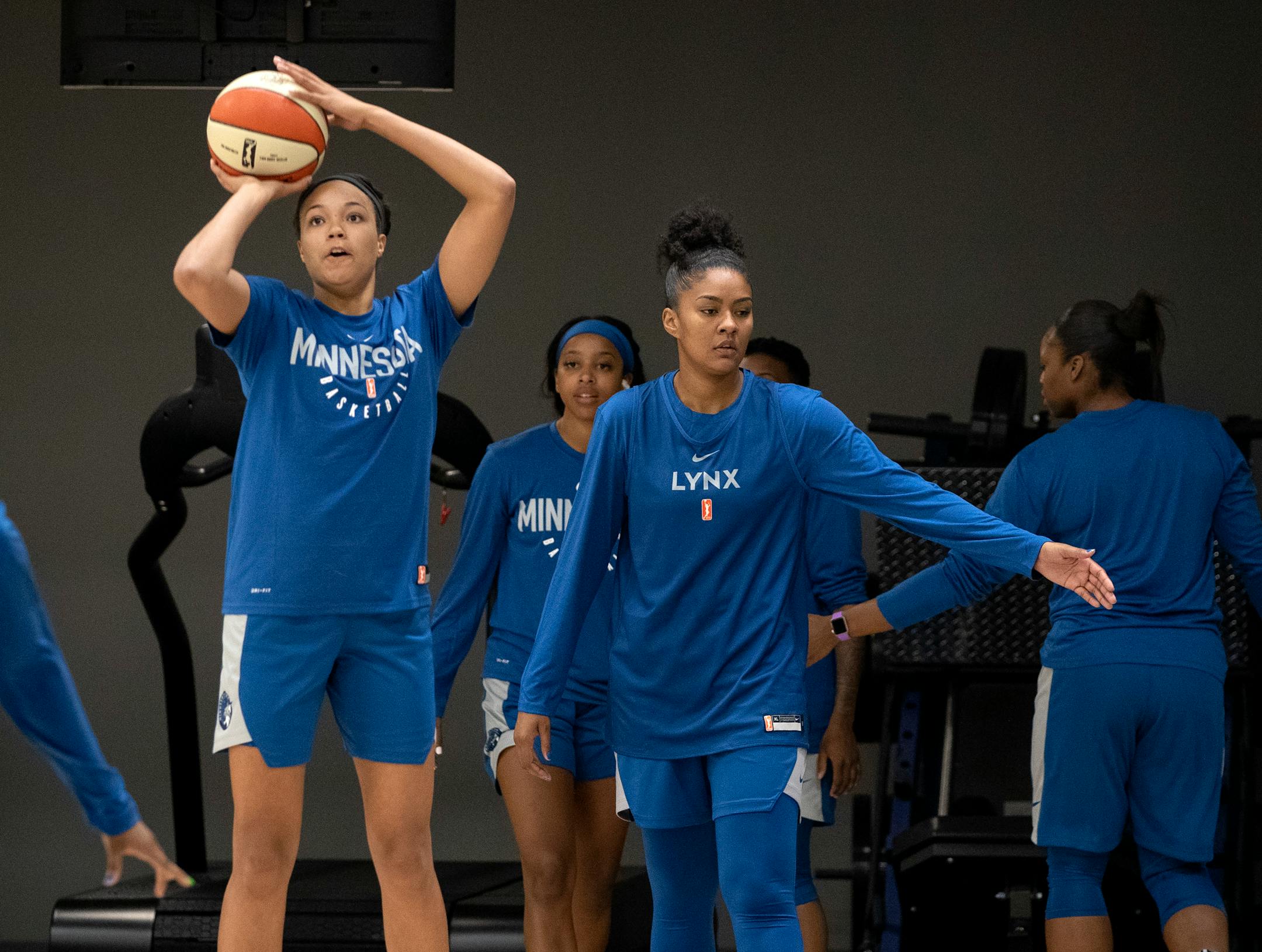 Lynx first round-pick Napheesa Collier looked to pass during the first day of training camp.