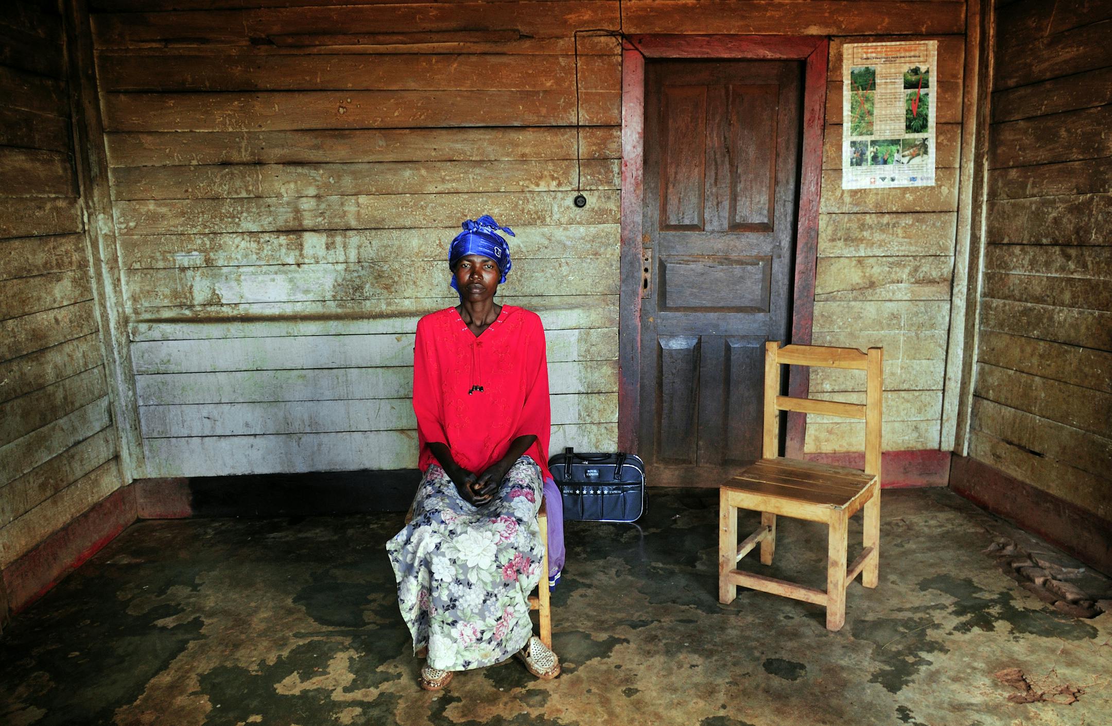 Vumilia, 38, from Kaniola, sits in a center in Walungu, South Kivu, in Eastern Congo, April 14, 2008. Vmulia was kipnapped from her home and held at a military camp for interhamwe for eight months, raped by at least 5 different men, and recently gave birth to a child born out of this rape. She has seven other children. An average of 400 women per month were estimated to be sexually assualted in the autumn of 2007 in eastern Congo, while in the first months of 2008, the figure dropped to an avera