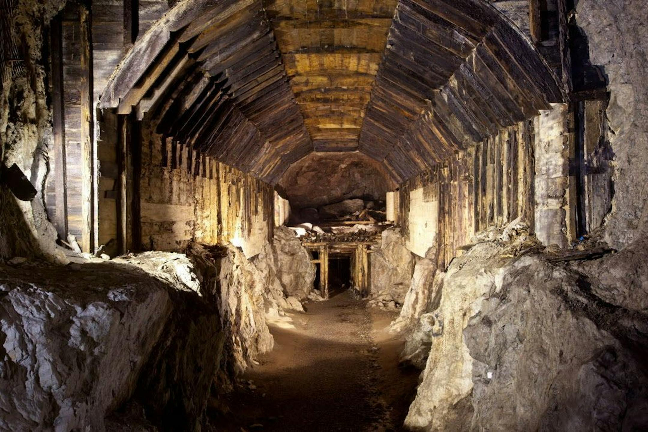 FILE - This file photo from March.2012, shows a part of a subterranean system built by Nazi Germany in what is today Gluszyca-Osowka, Poland.
