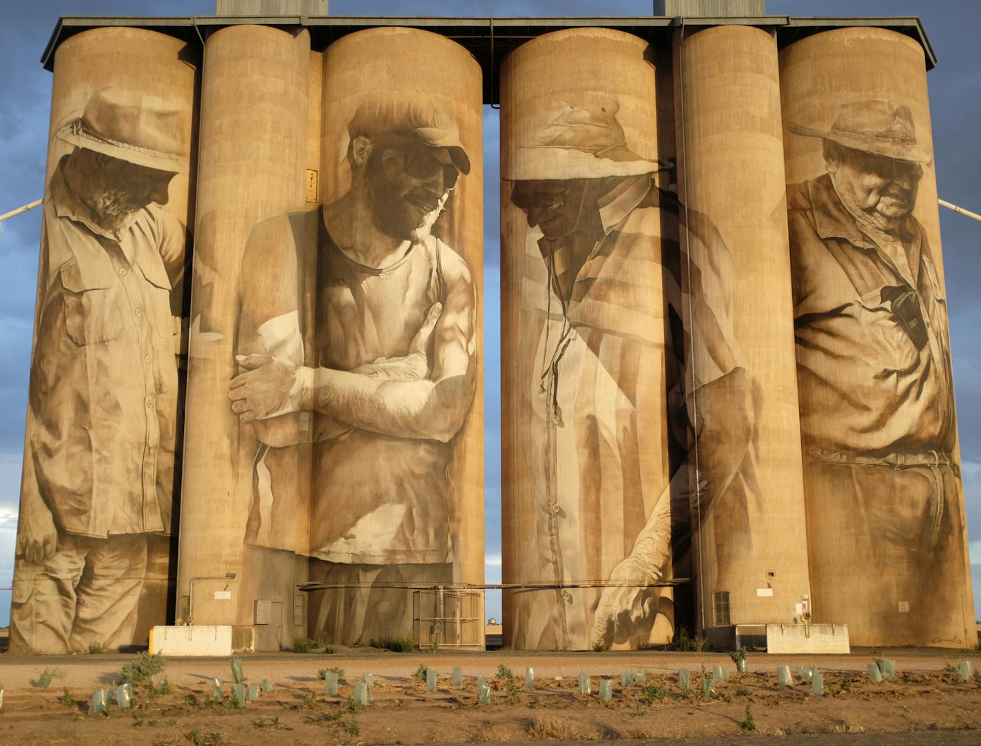 A mural project in Brim, Victoria, Australia, shows Guido van Helten's work.