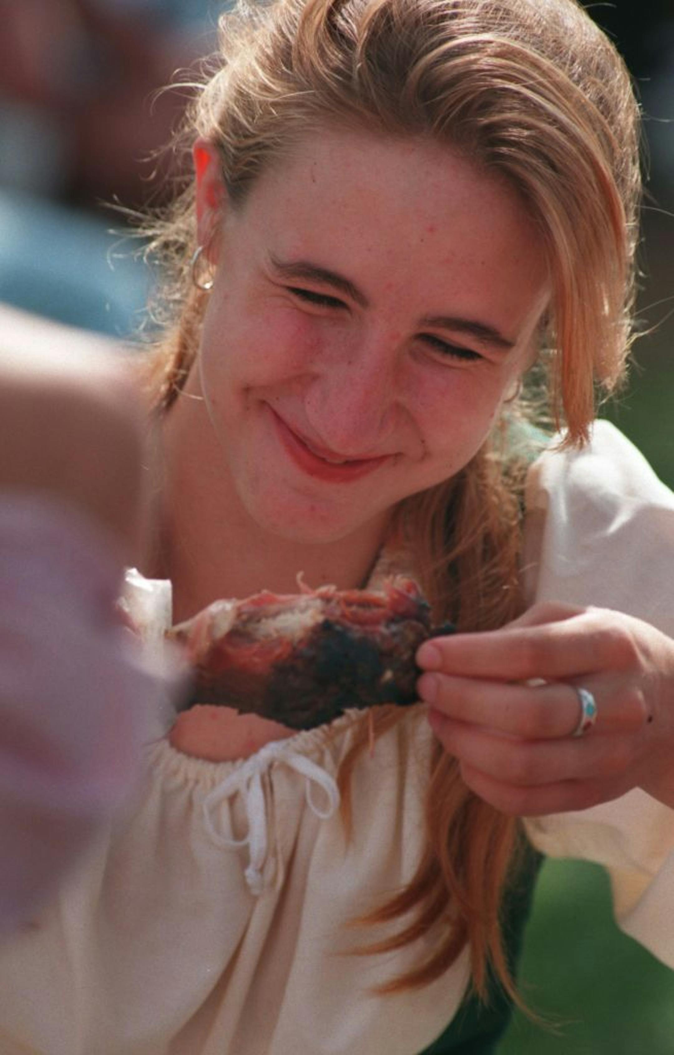 Turkey drumsticks are a popular choice at the Renaissance Festival.