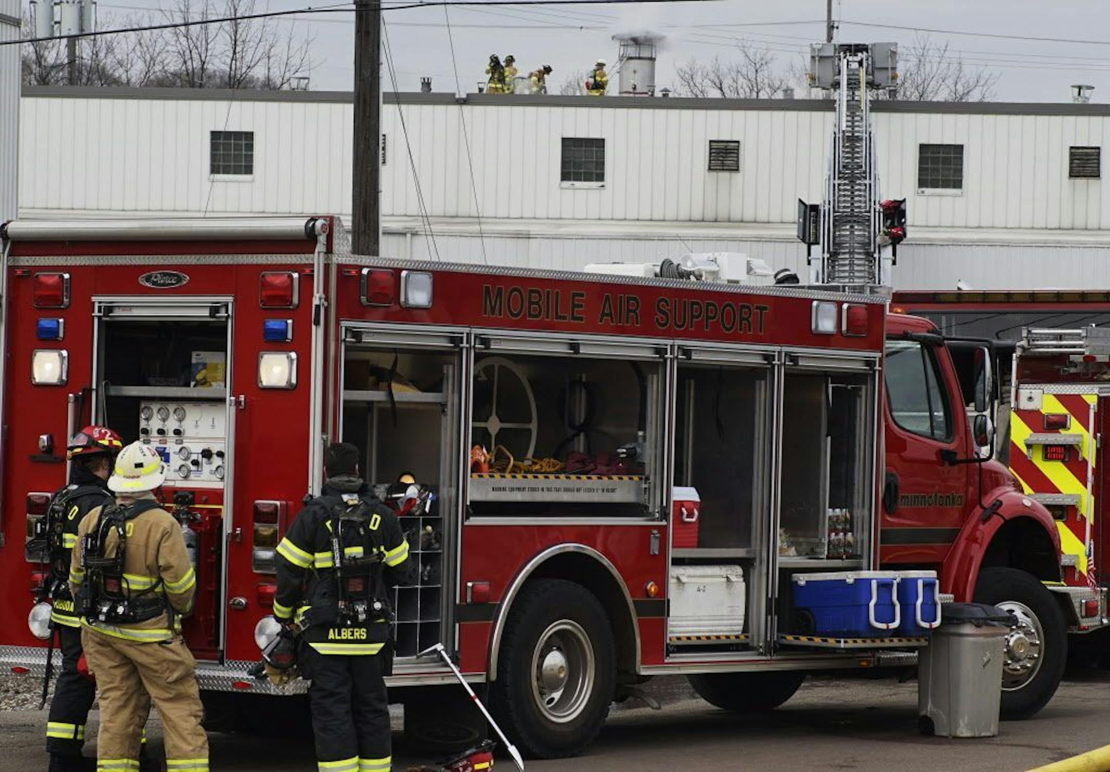 A fire broke out at 18 Pierce Ave. in Hopkins which required several firetrucks to put out.
