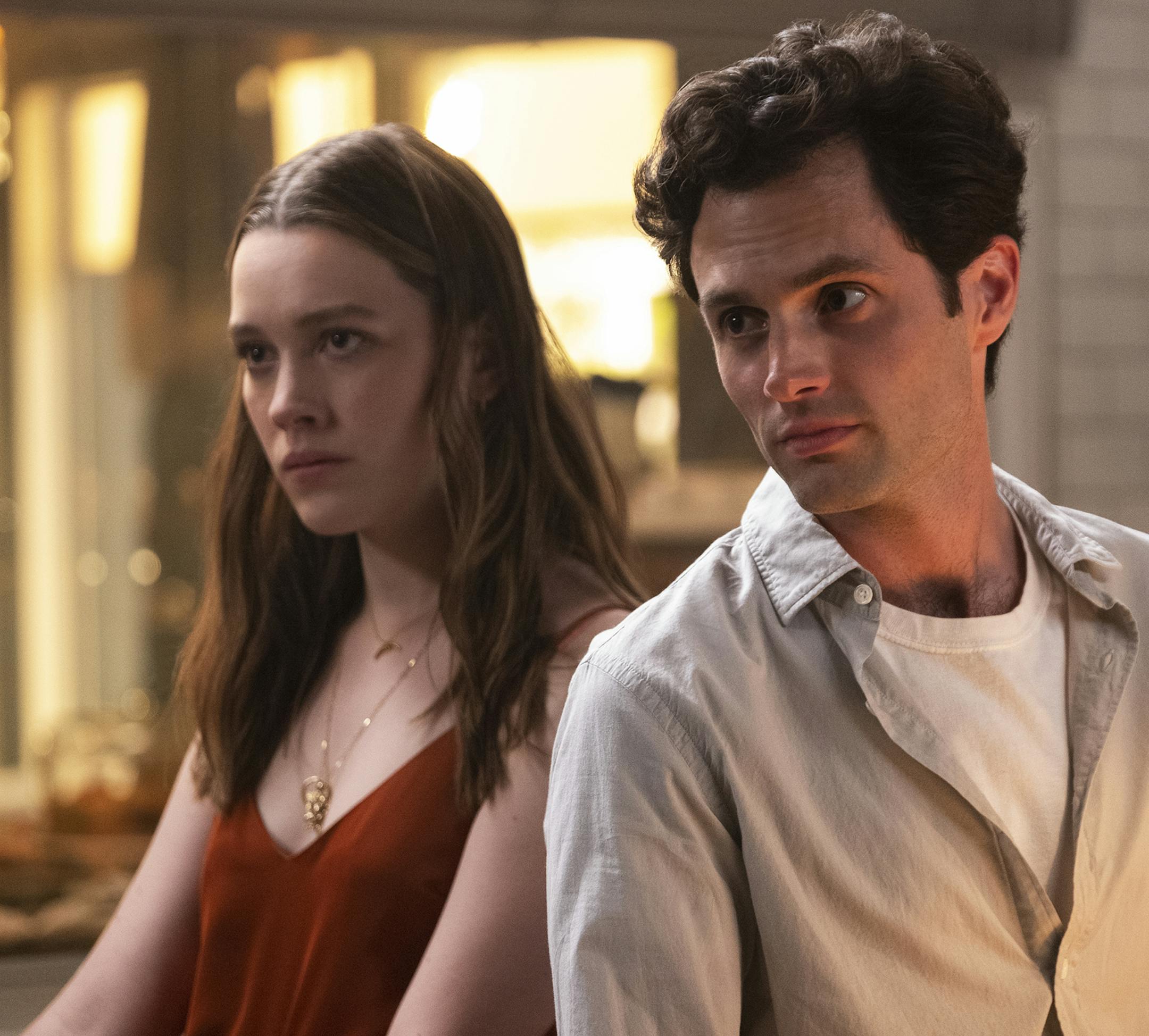 Beth Dubber/Netflix
Victoria Pedretti and Penn Badgley in "You."