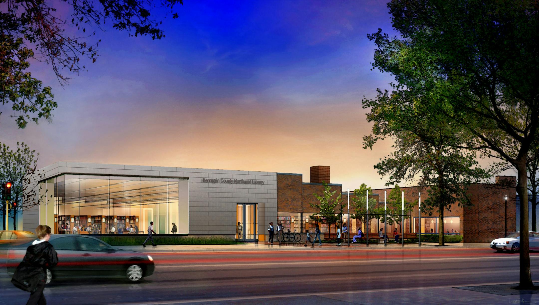 Rendering of the remodeled Northeast Library