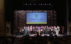 Winners congregate on stage at the 2019 Charlie Awards.