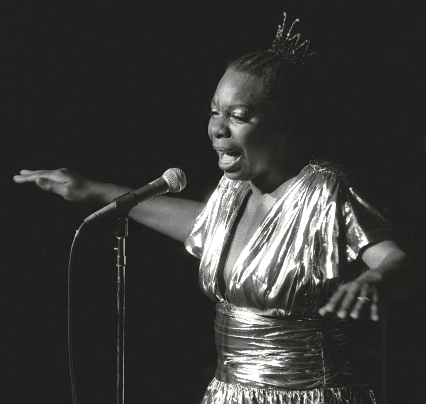 Nina Simone is shown performing at Avery Fisher Hall in New York on June 27, 1985. (AP Photo/Rene Perez) ORG XMIT: APHS203