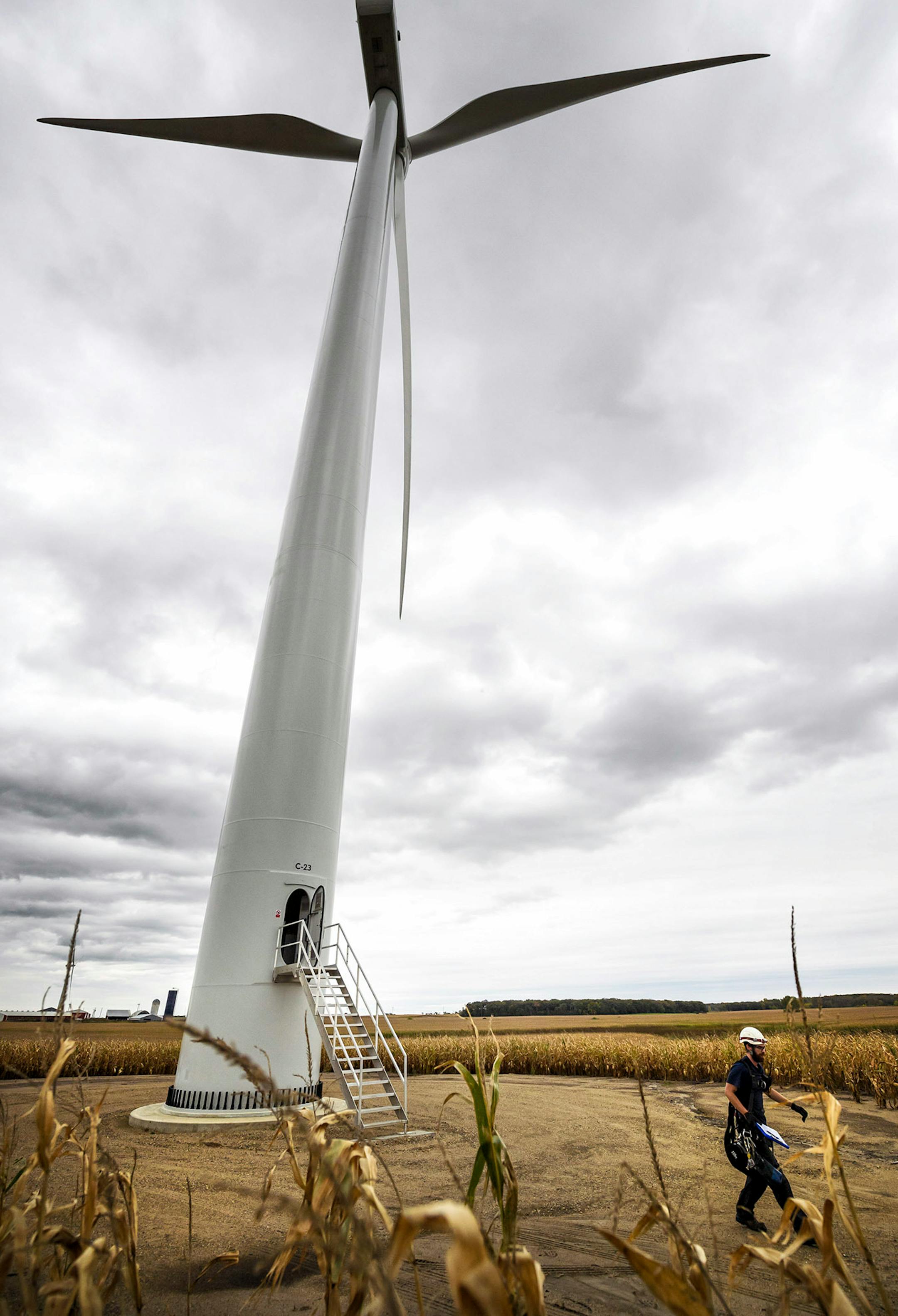 Shane Keck walked away from the Vestas wind turbine he just serviced.