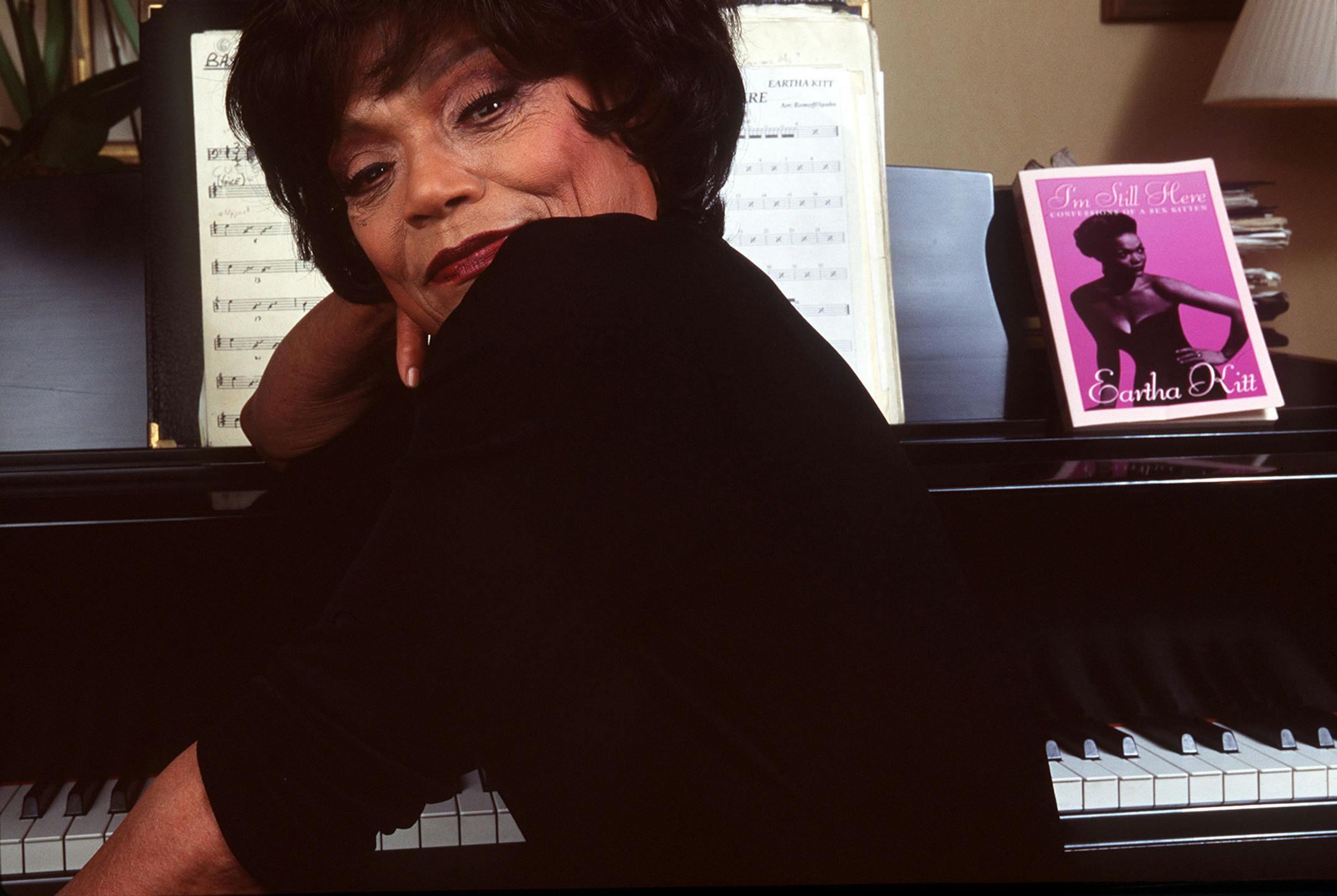 Eartha Kitt in her suite at the Carlyle Hotel in New York in a Jan. 25, 1999 file photo. Kitt, a sultry singer, dancer and actress who rose from South Carolina cotton fields to become an international symbol of elegance and sensuality, died on Thrusday, Dec. 25, 2008. She was 81.