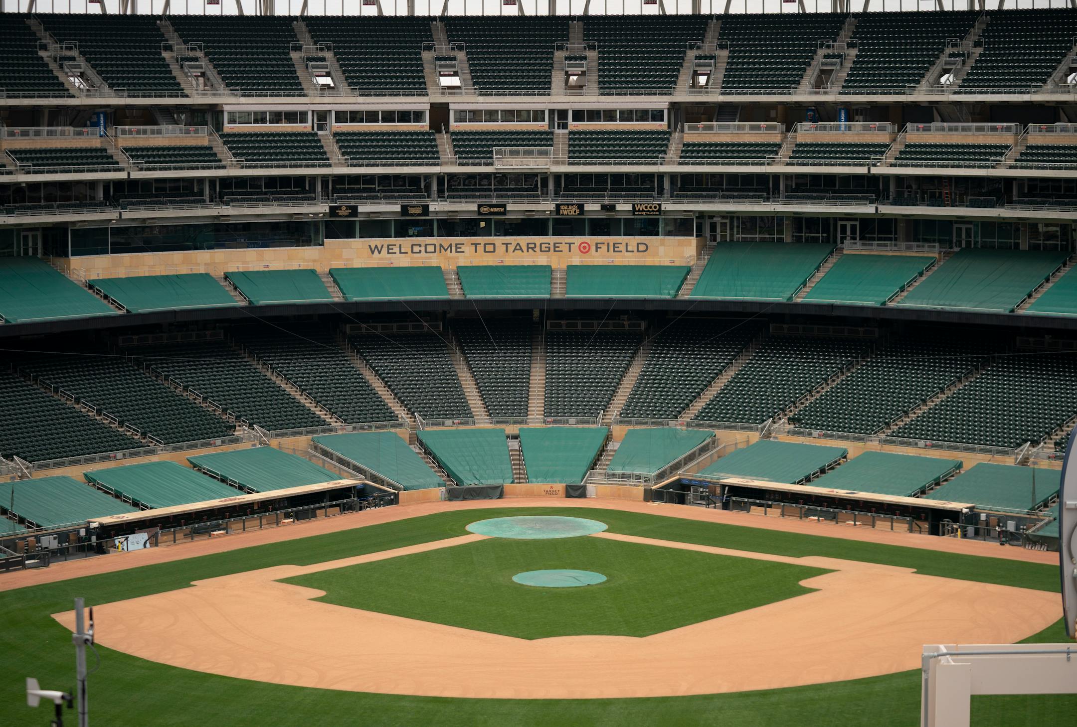 An empty Target Field an hour before what would have been the home opener against the Oakland A's