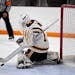 Forest Lake goalie Ally Goehner makes a save in the Rangers' 1-0 victory over Andover on Dec. 13, 2018
