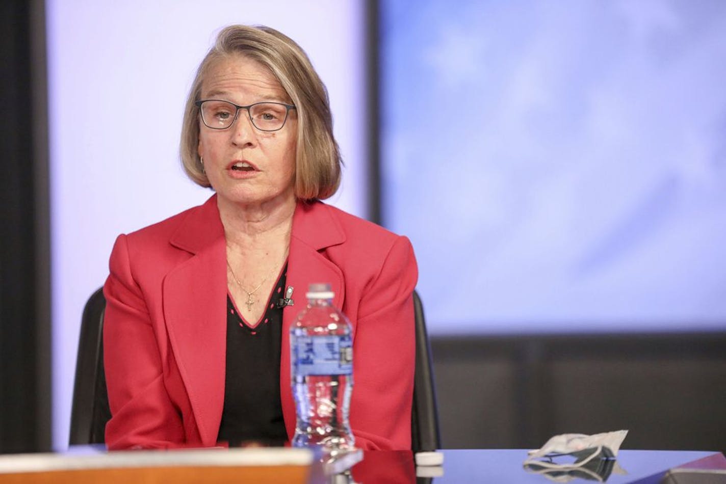 FILE - In this Oct. 8, 2020, file photo, Mariannette Miller-Meeks answers a question during a debate with Rita Hart in Cedar Rapids, Iowa. Iowa officials on Monday, Nov. 30, 2020, were expected to certify a Republican candidate as a six-vote winner for an open seat in the U.S. House of Representatives, in what is shaping up to be the closest congressional election in decades. Miller-Meeks finished ahead of Democrat Rita Hart in Iowa's 2nd Congressional District after a recount saw her 47-vote le