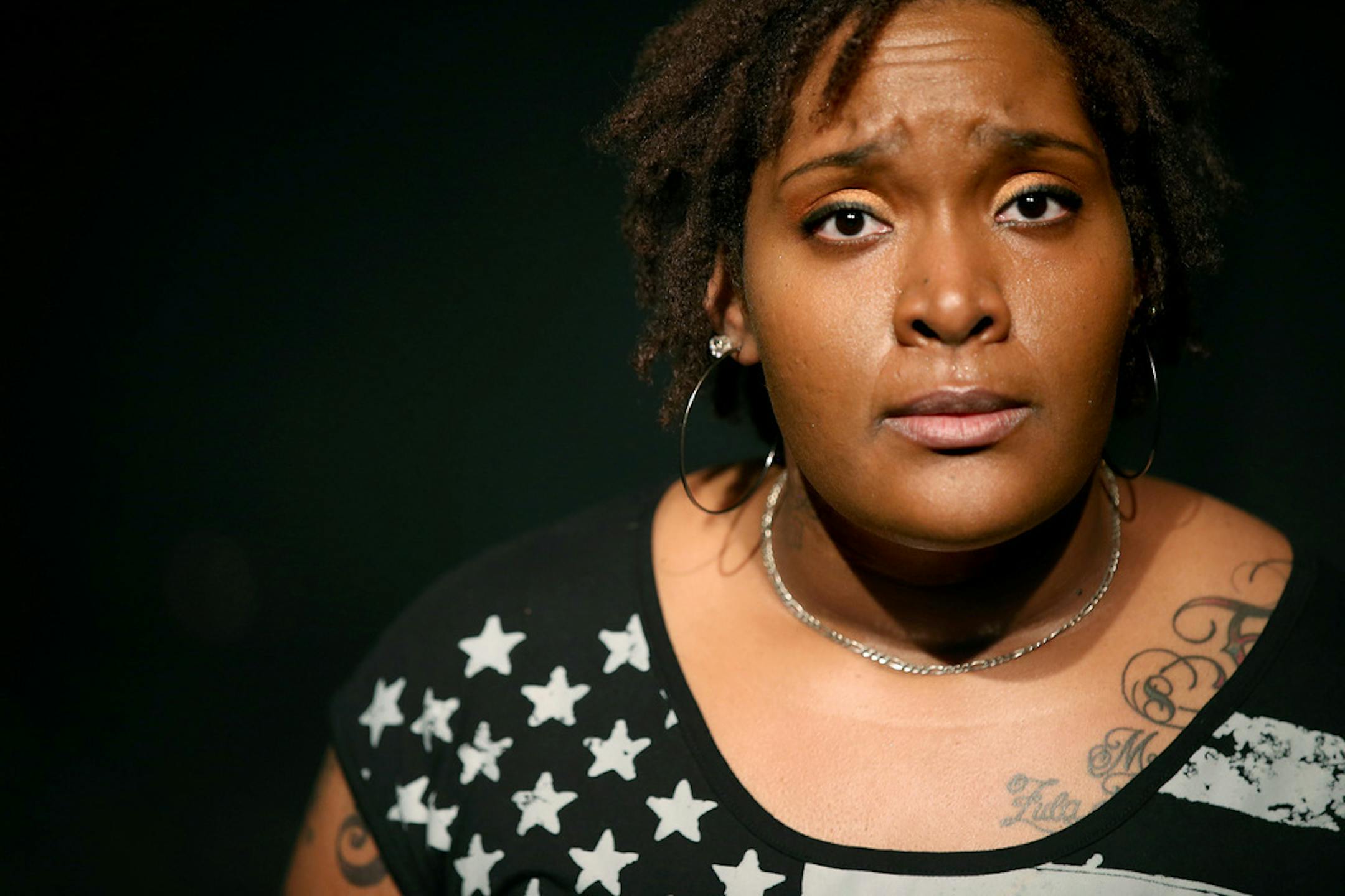 St. Paul native PaviElle French (cq) rehearsed a one-woman show about her life called "Runnin' " at Pillsbury House Theater , Saturday, December 6, 2014 in Minneapolis, MN. She has had a roller-coaster life, from a troubled youth in the Rondo neighborhood and the death of her parents to a spoken-word career and now a budding singing career. ] (ELIZABETH FLORES/STAR TRIBUNE) ELIZABETH FLORES ¥ eflores@startribune.com