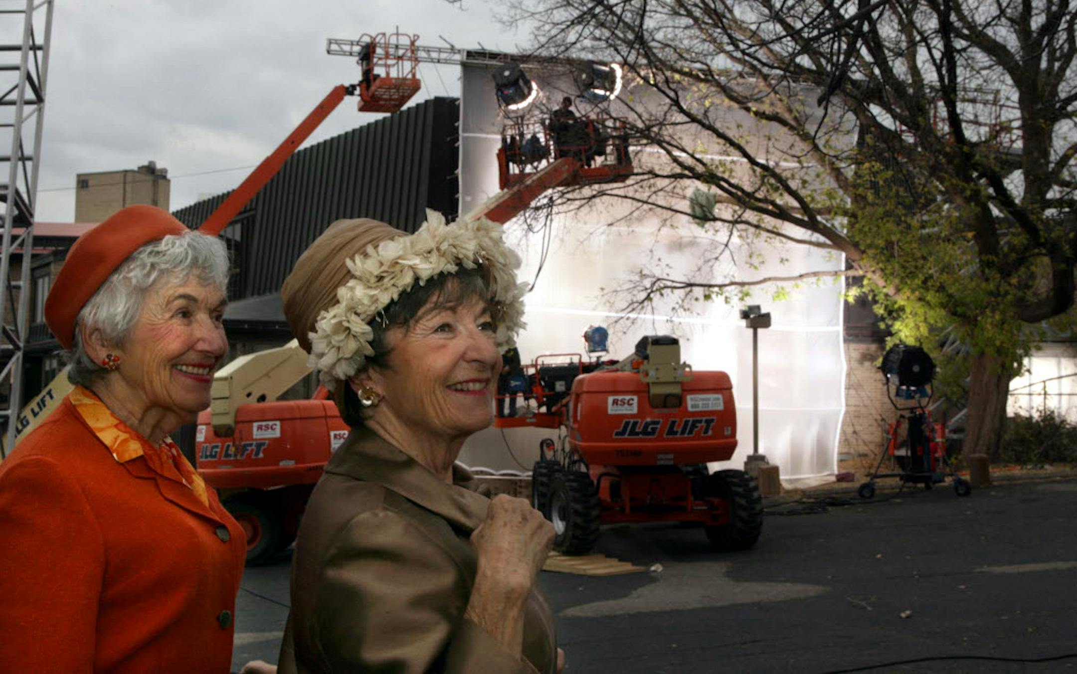 Marilyn Karasov of Golden Valley, and Bettimae Richman of Bloomington return to the set of " A Serious Man". They were extras in the film.
