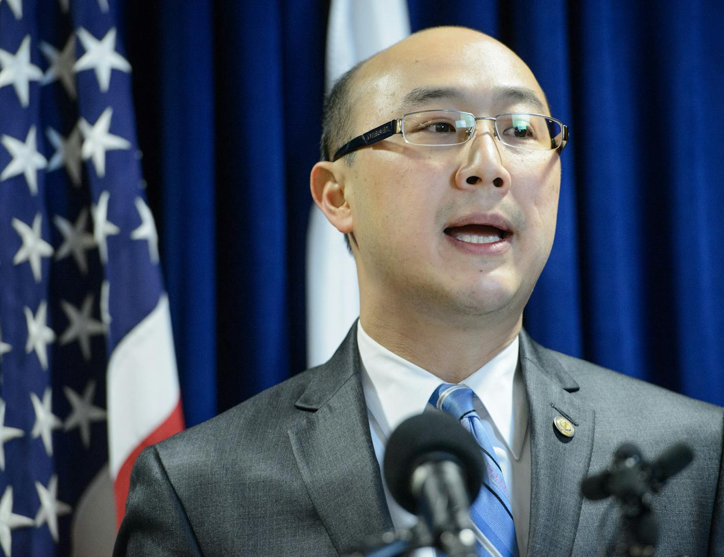 Ramsey County Attorney John Choi, speaking at a news conference this morning, filed criminal and civil charges against the archdiocese last summer for its failed oversight of a former priest. ] GLEN STUBBE * gstubbe@startribune.com Friday, December 18, 2015 The Archdiocese of St. Paul and Minneapolis and the Ramsey County Attorney's office reached a settlement agreement Friday morning in a precedent-setting civil case accusing it of failing to protect children from a predatory priest.