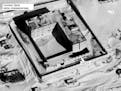 A satellite image of what the State Department described as a building in a prison complex in Syria that was modified to support a crematorium.